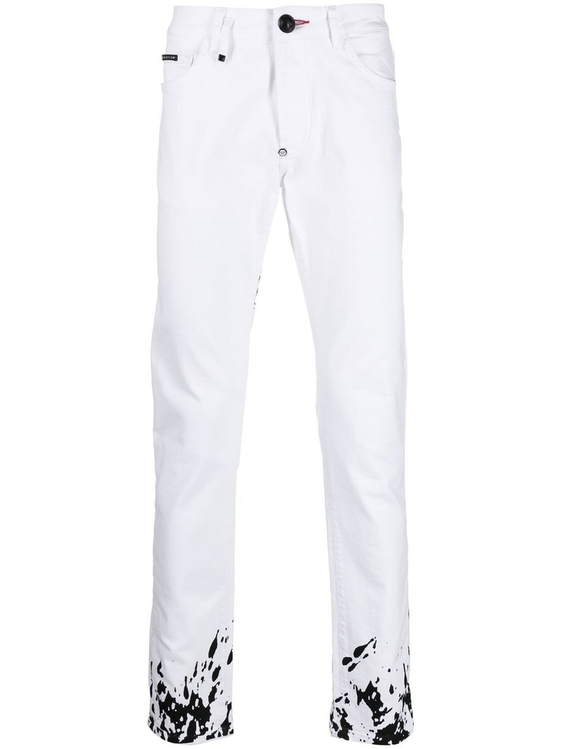 graphic-print slim-cut jeans 1
