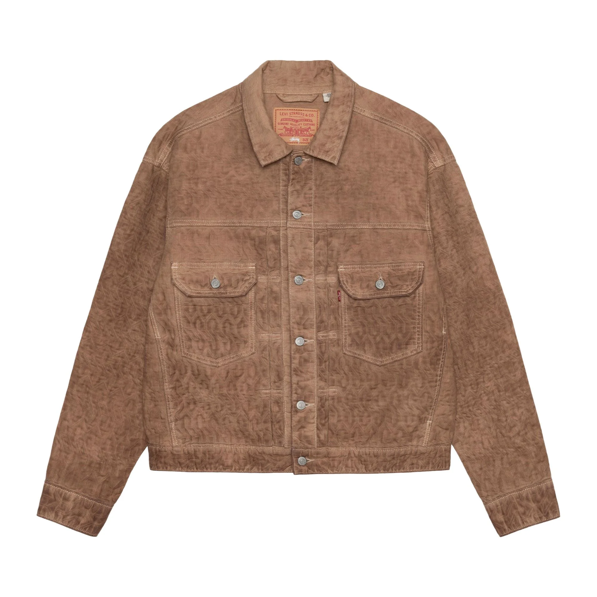Levi's x Stussy Dyed Jacquard Trucker Jacket 'Brown' - 1