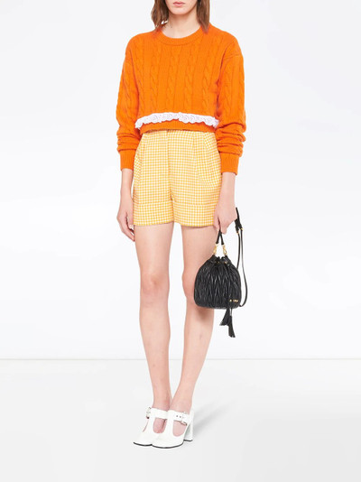 Miu Miu gingham check twill shorts outlook