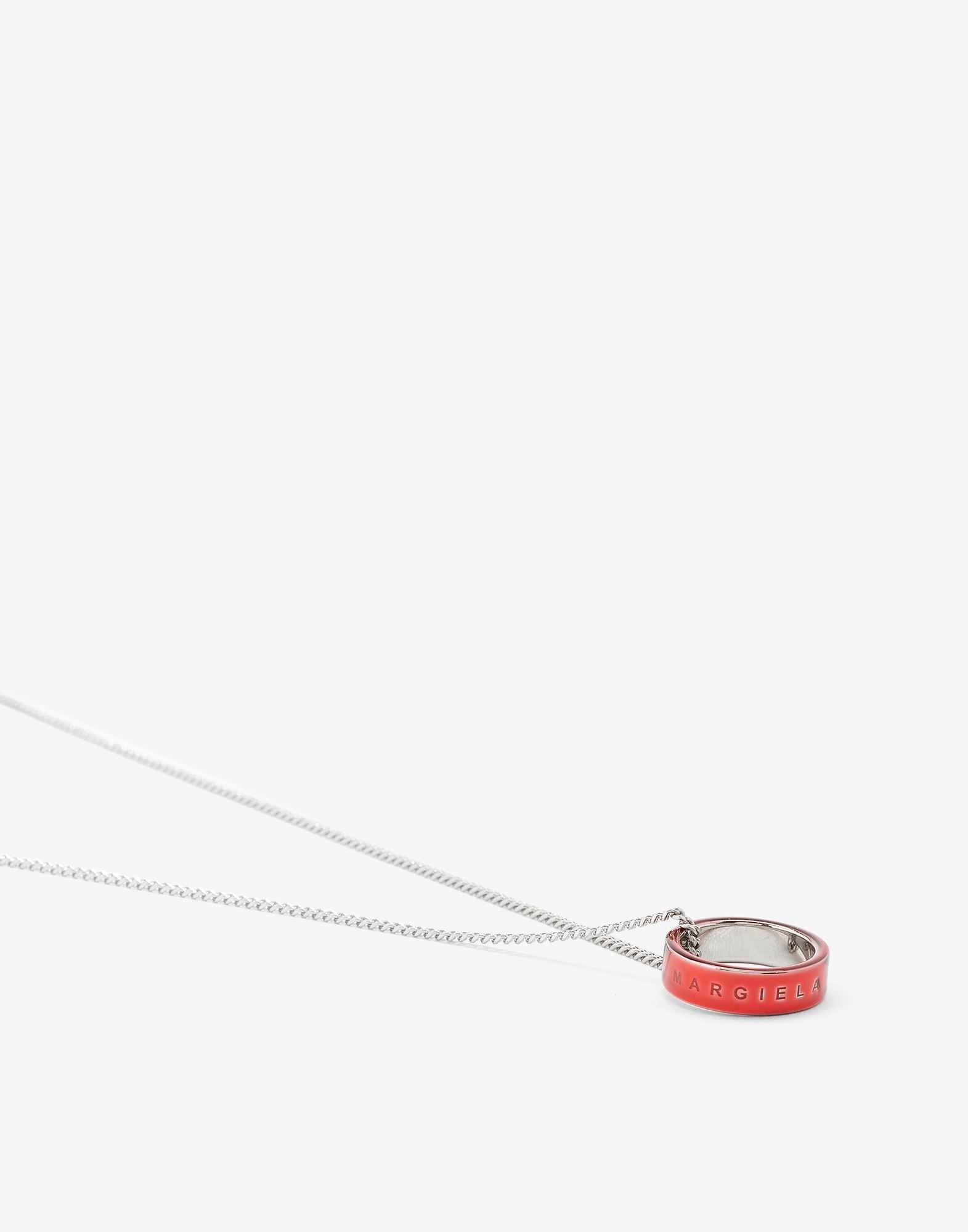 Margiela 6 logo brass necklace - 3
