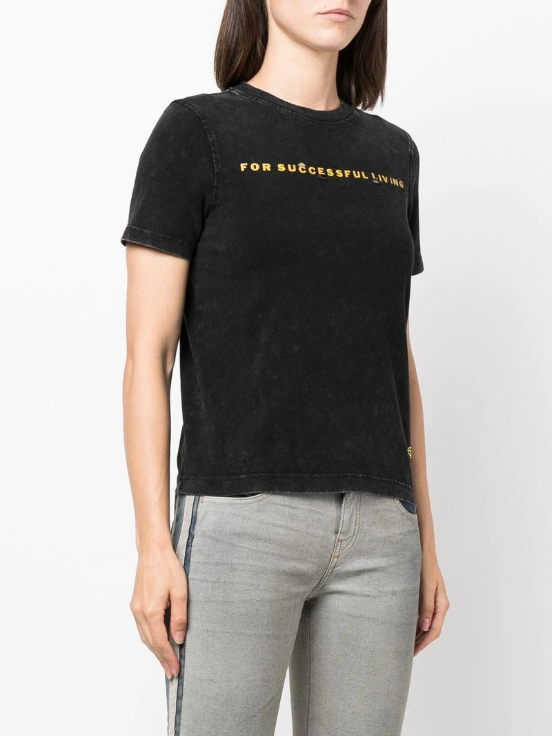 distressed-finish slogan-print T-shirt 3