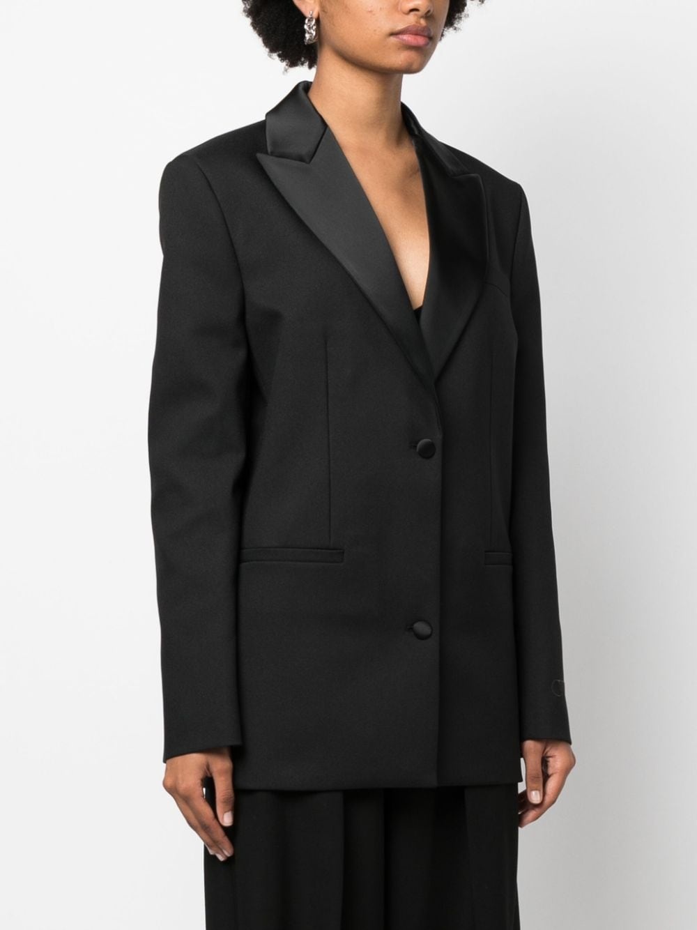 single-breasted tuxedo blazer - 3