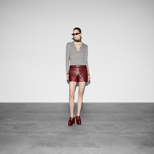 GG embossed leather short - 2