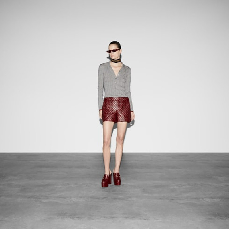GUCCI GG embossed leather short outlook