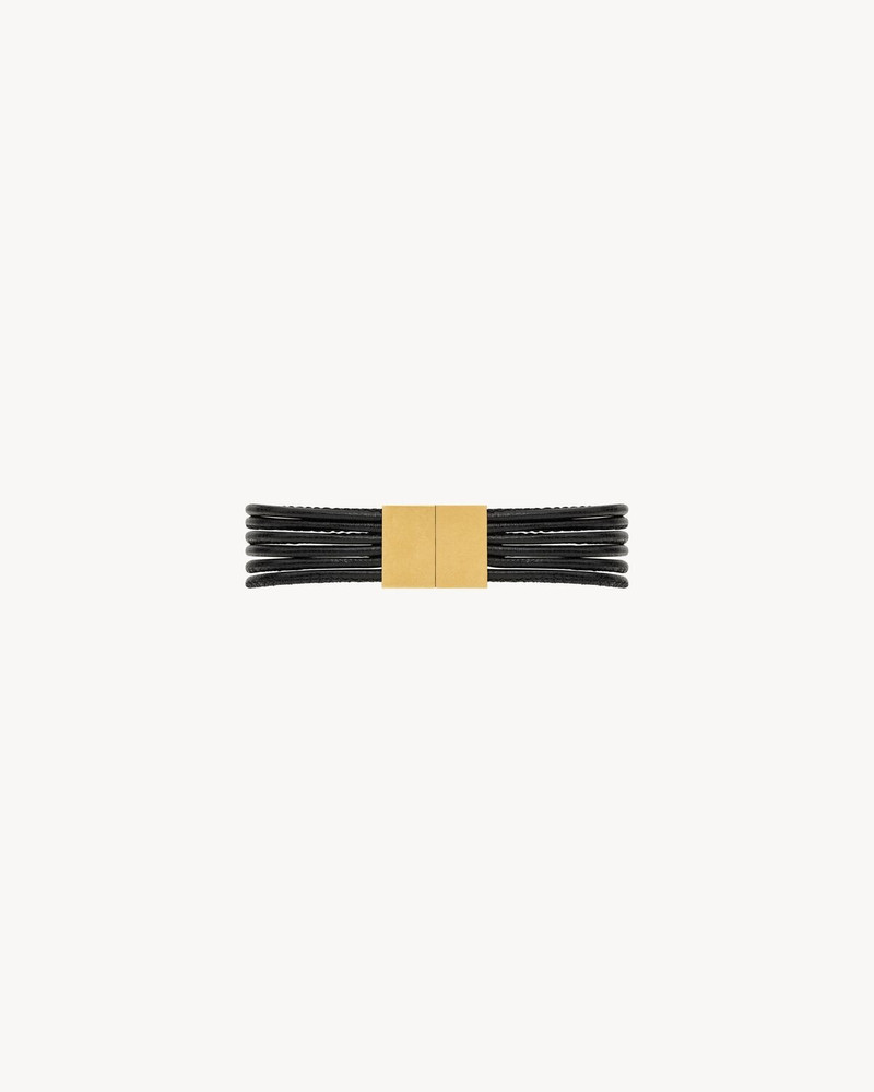 SAINT LAURENT BABYLONE CORD BRACELET IN LEATHER outlook
