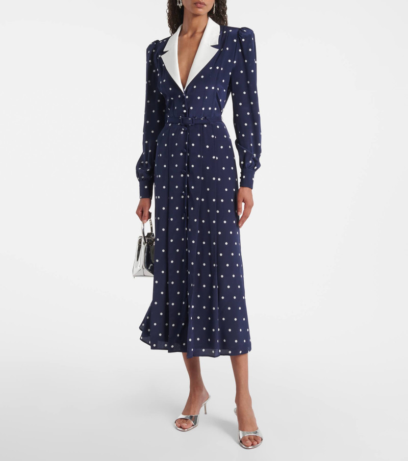 Alessandra Rich Polka-dot silk satin shirt dress outlook