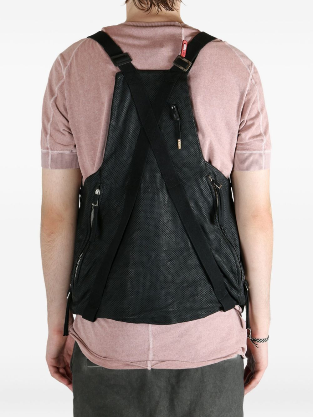 perforated-leather strap vest - 4