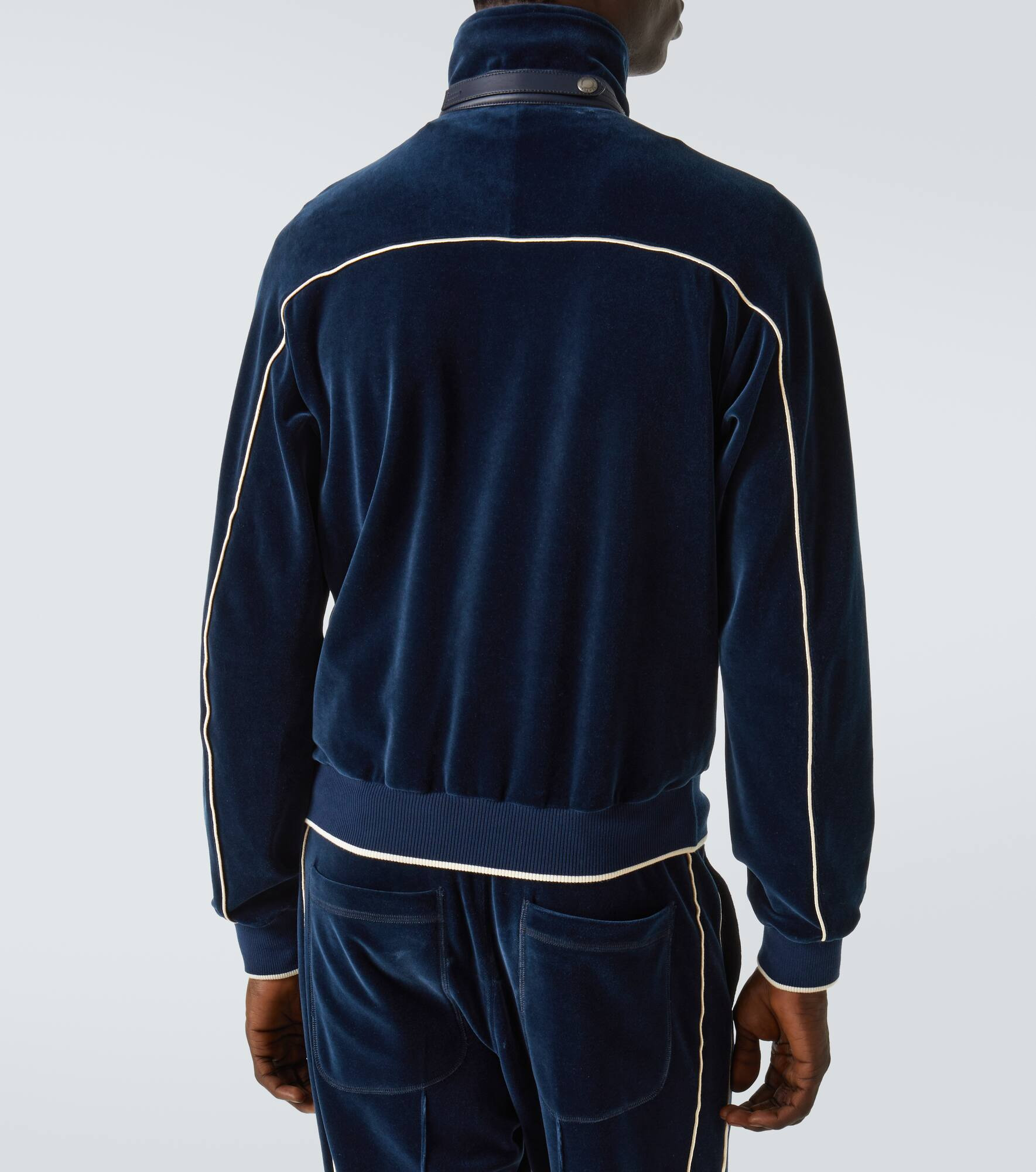Cotton-blend velour track jacket - 4