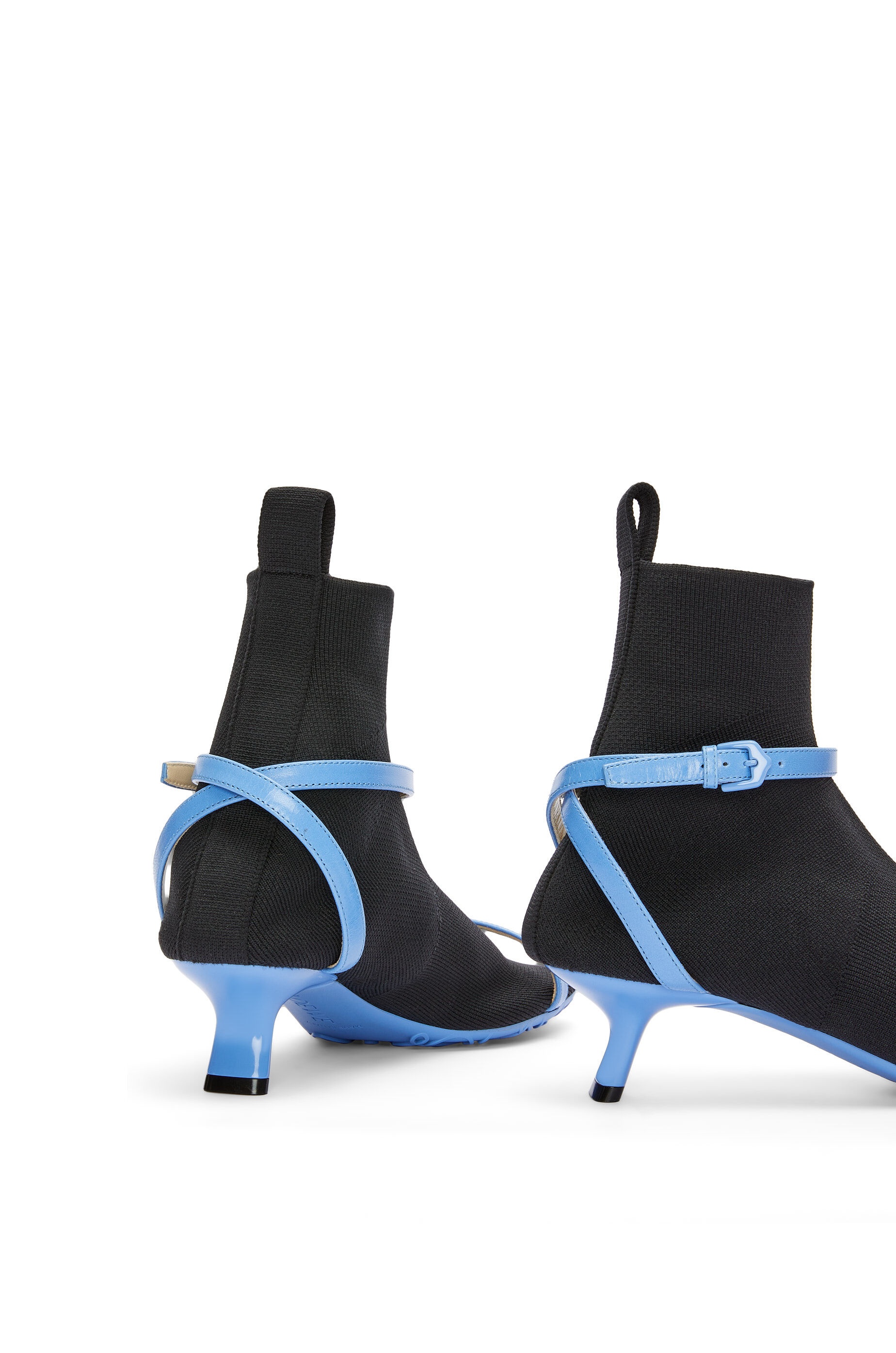 Kitten Heel sock boot in technical knit and lambskin - 5