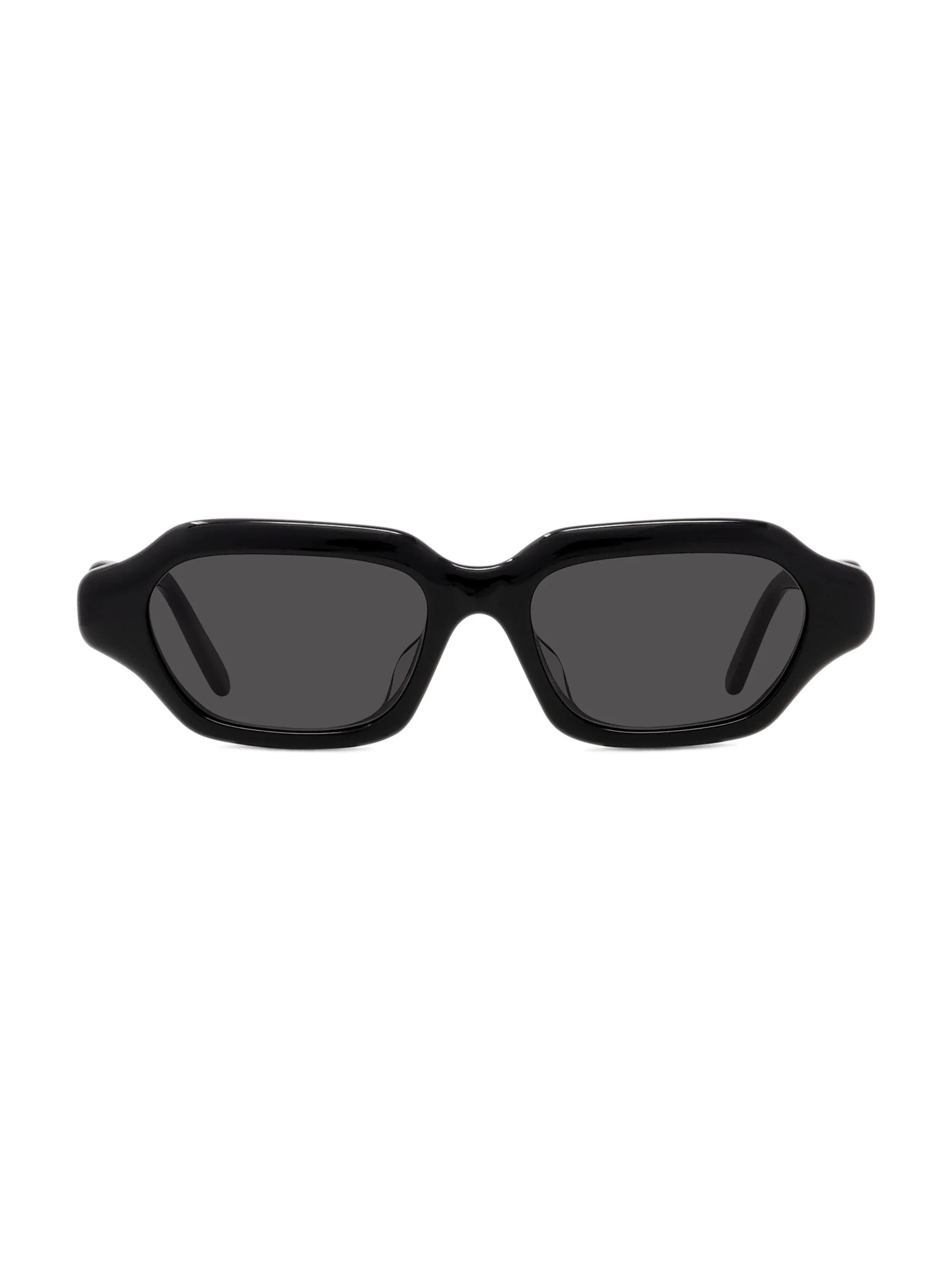 Men's Slim 51MM Rectangular Sunglasses - Black Gold Black - 1