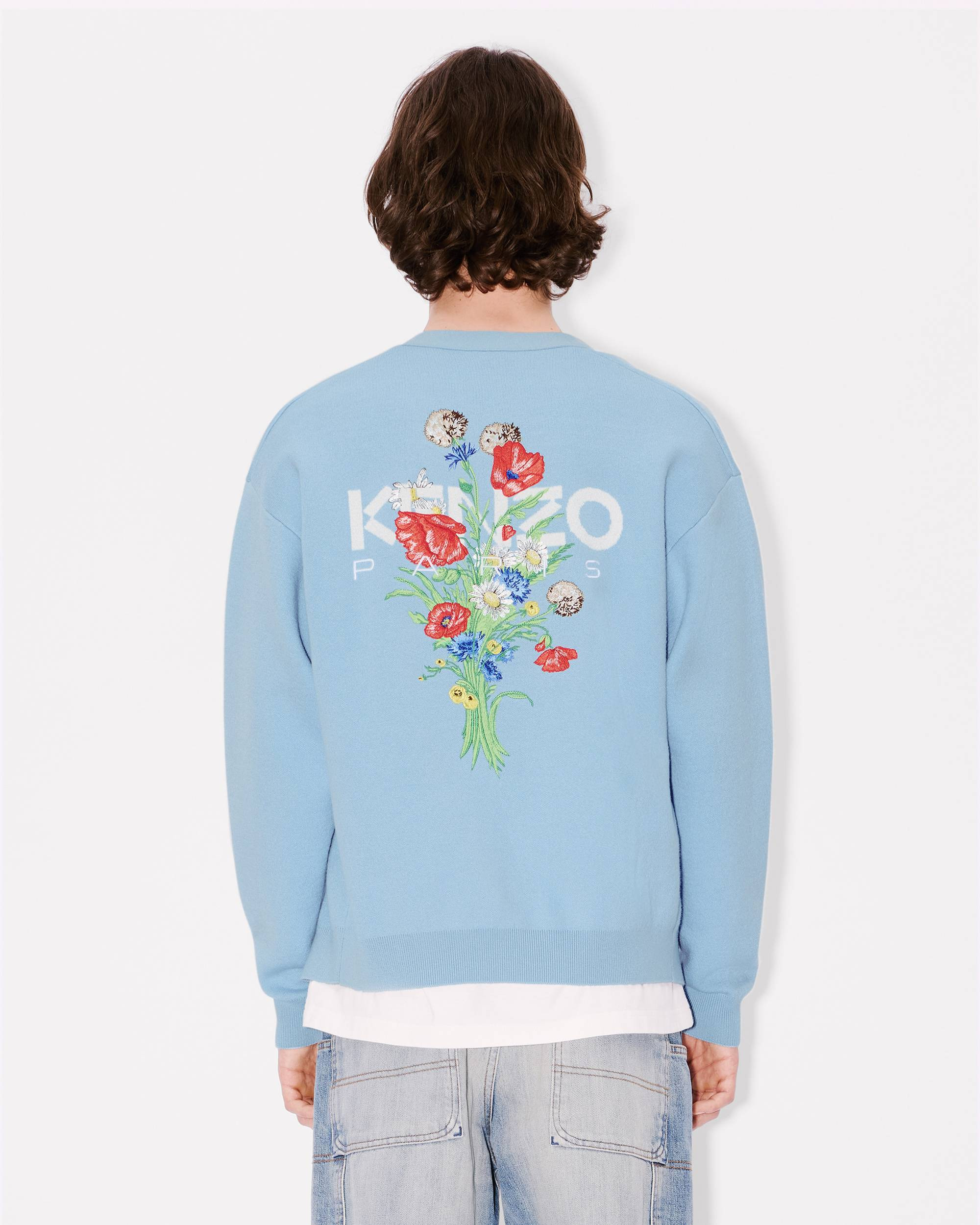 'KENZO Archive Bouquet' embroidered cardigan in cotton wool - 4