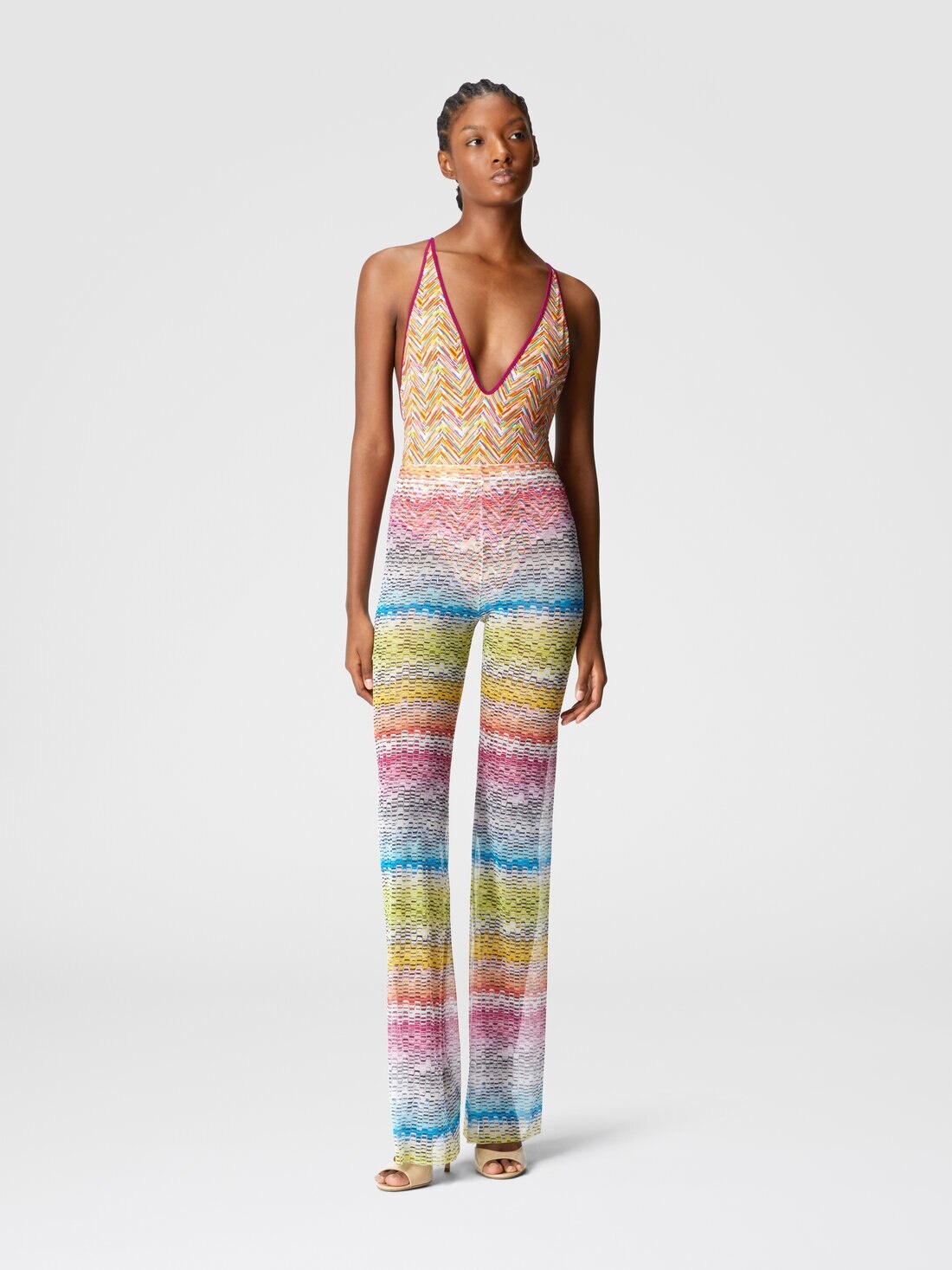 Straight trousers in printed tulle - 2
