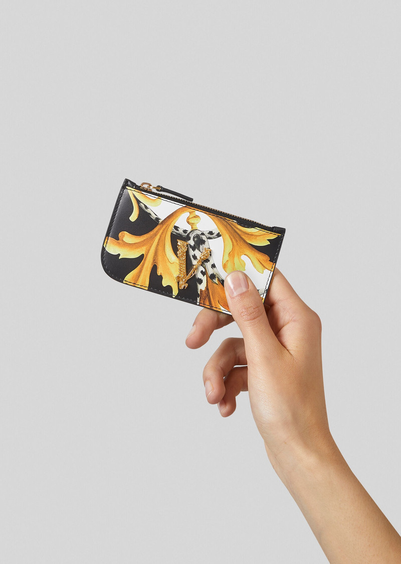 VERSACE Virtus Acanthus Print Card Holder outlook