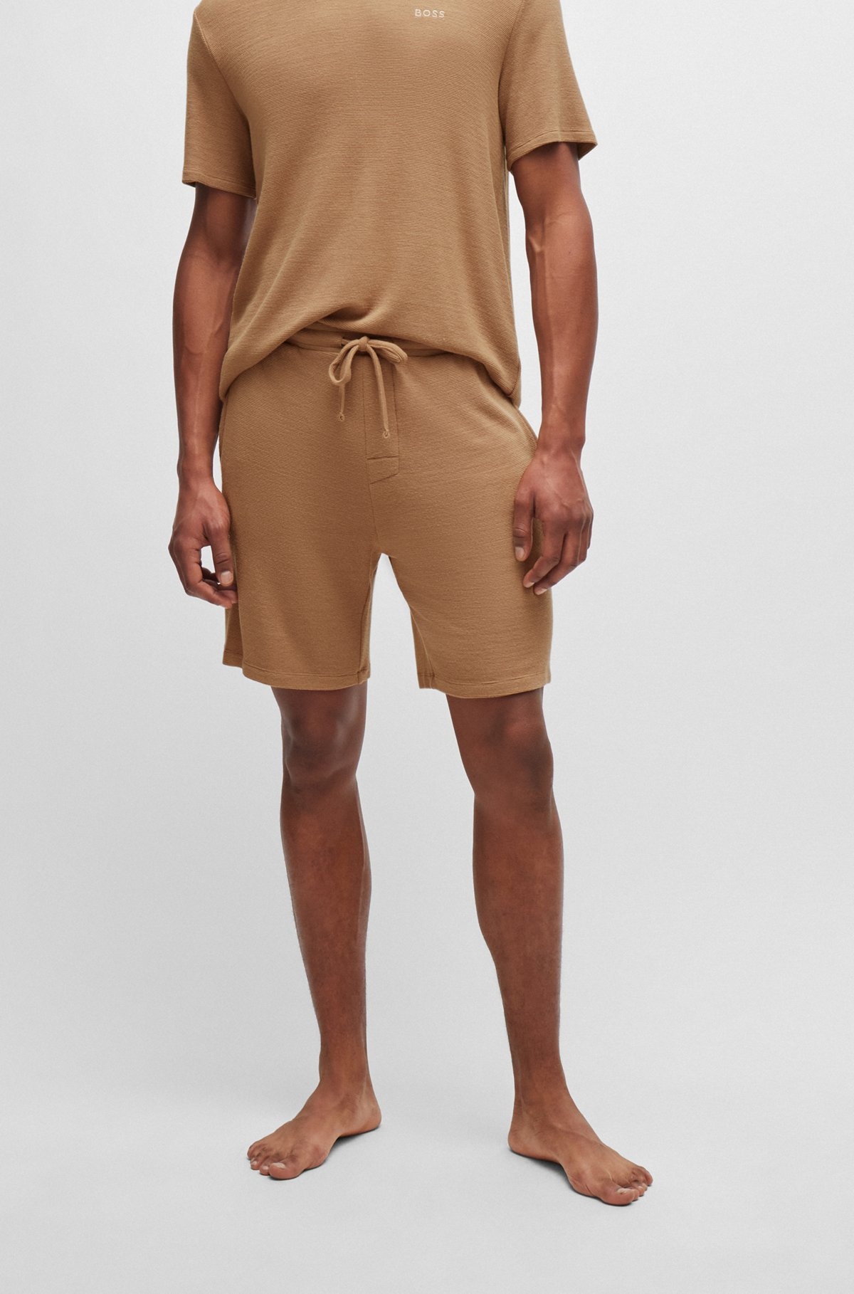 STRETCH-JERSEY PAJAMA SHORTS WITH EMBROIDERED LOGO - 2