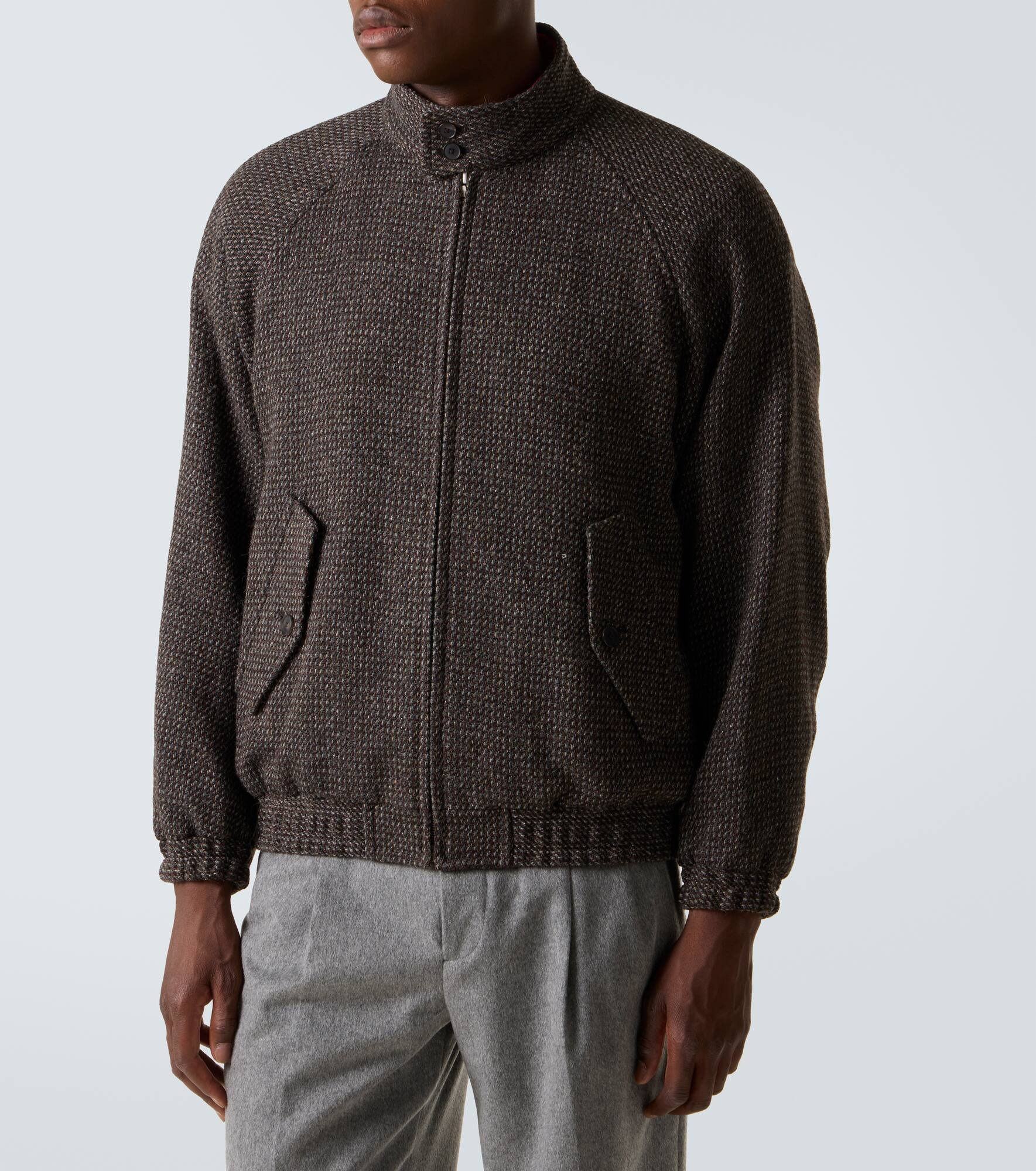 Wool, alpaca, and silk tweed blouson jacket - 3
