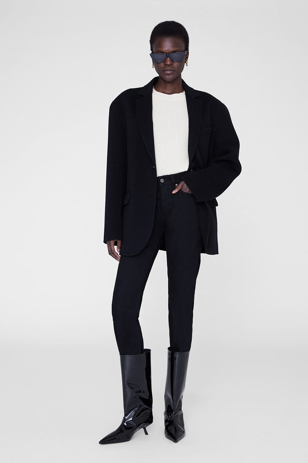 Hilda Wide Boots - Black Patent - 3