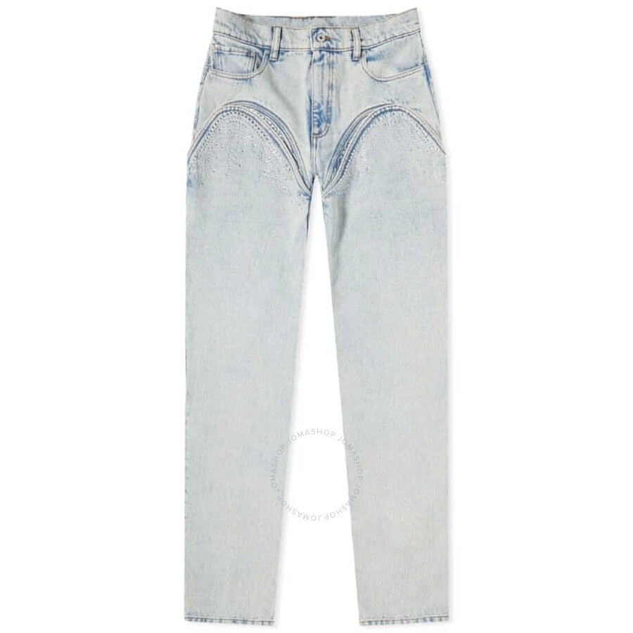 Y/Project Y / Project Ladies Ice Blue Cut Out Rhinestone Jeans