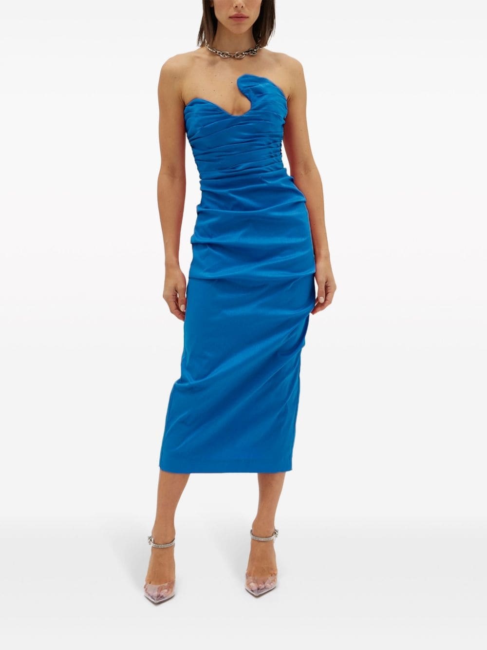 Cheri asymmetric-neck dress - 2