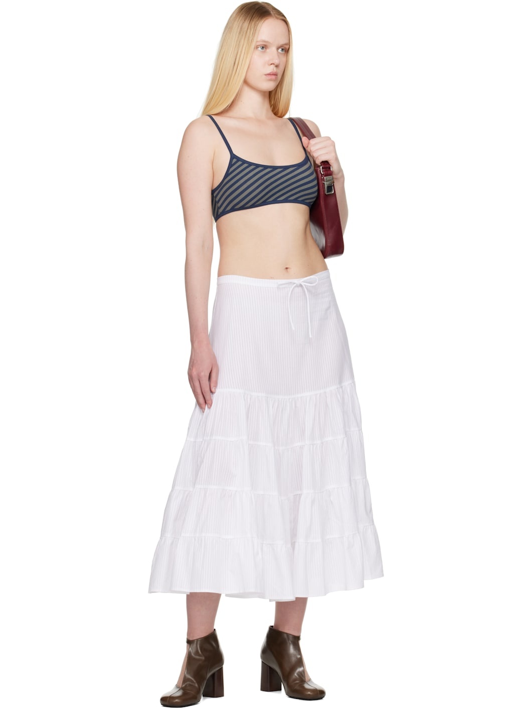 White Long Etoile Maxi Skirt - 4