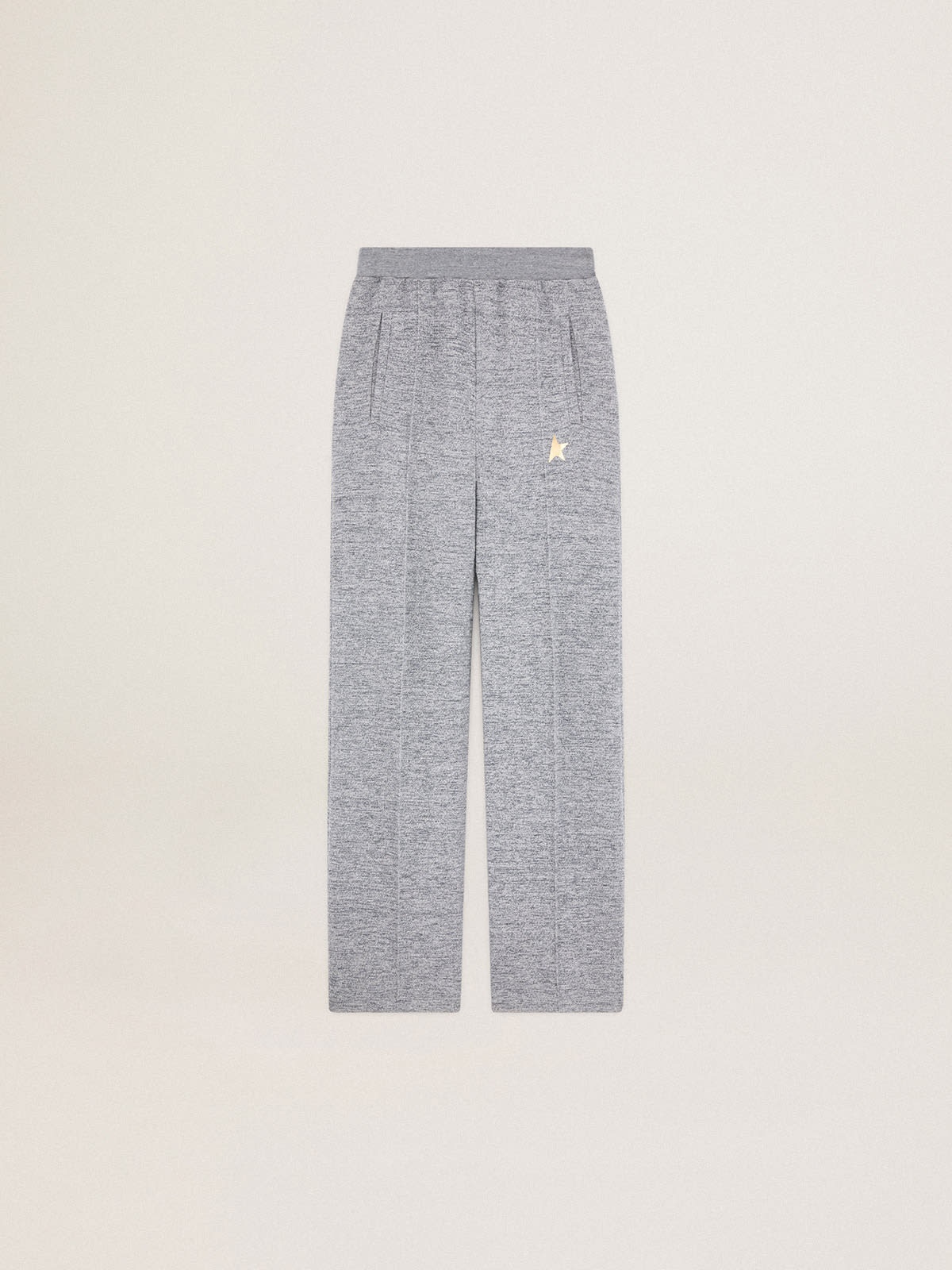 Women's gray joggers with gold star on the front - 1