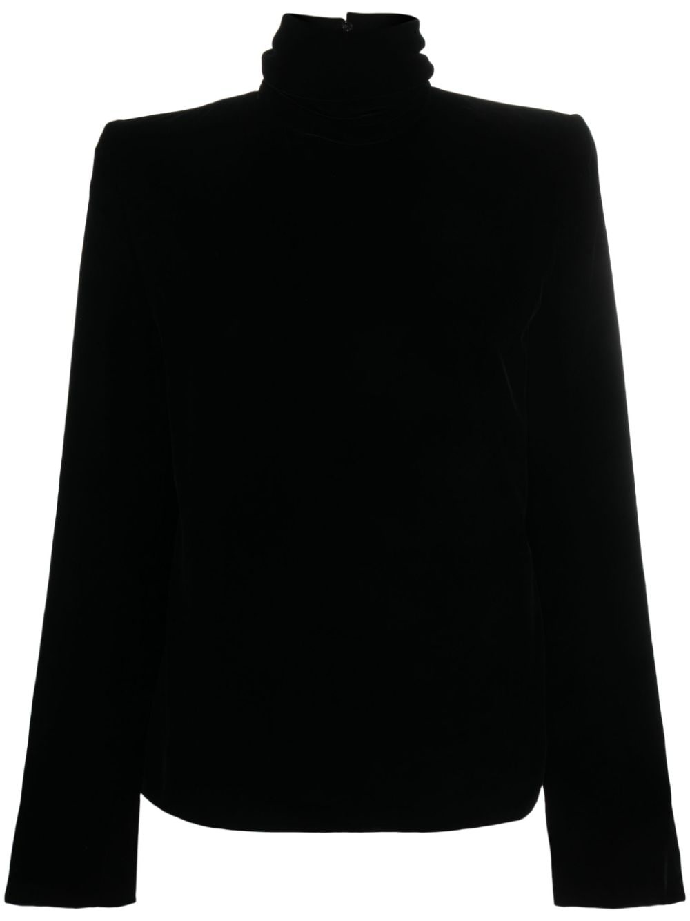 high-neck velvet blouse - 1