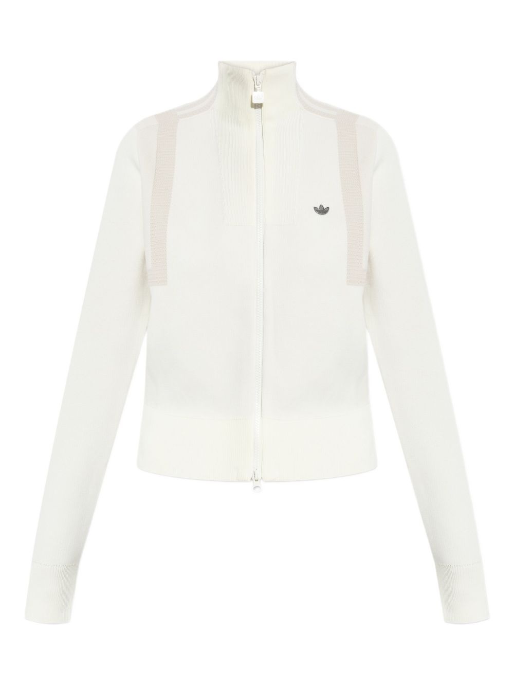 zip-front ribbed cardigan - 1