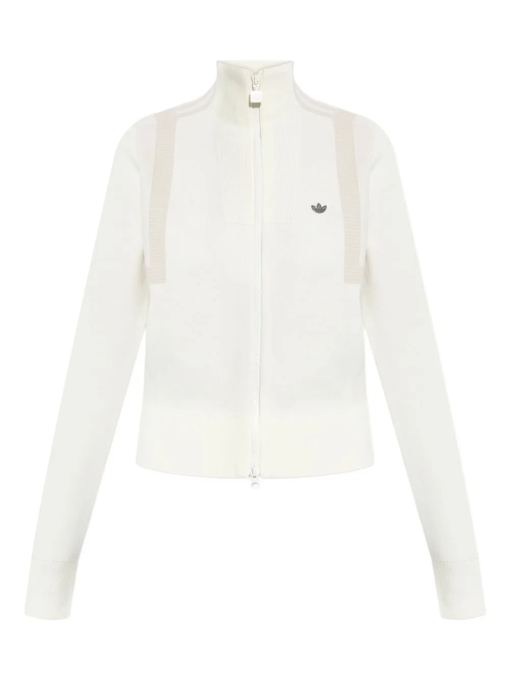 zip-front ribbed cardigan - 1