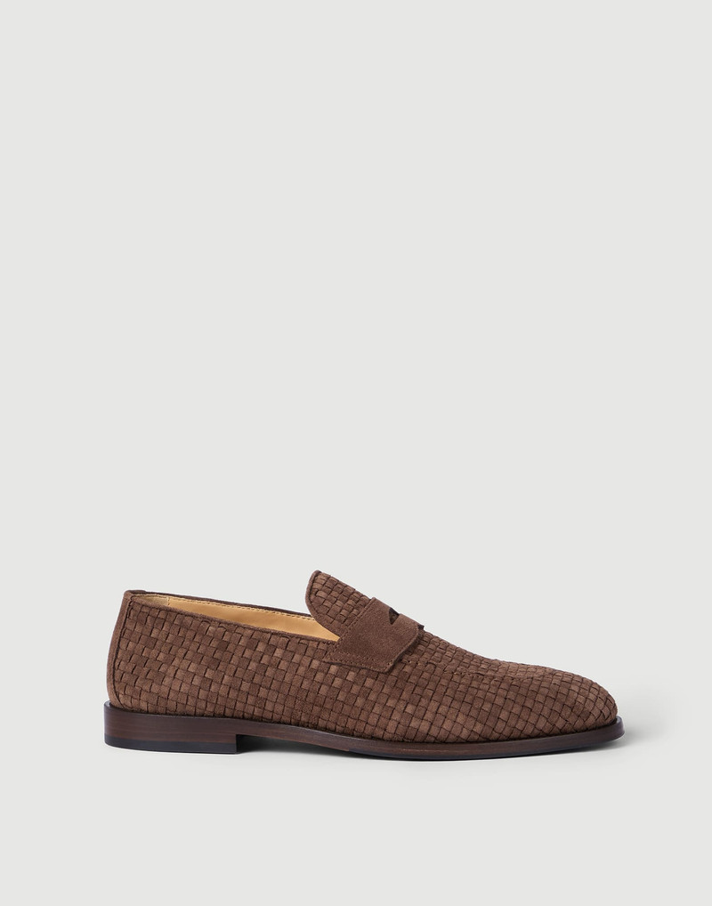 Braided suede penny loafers 1