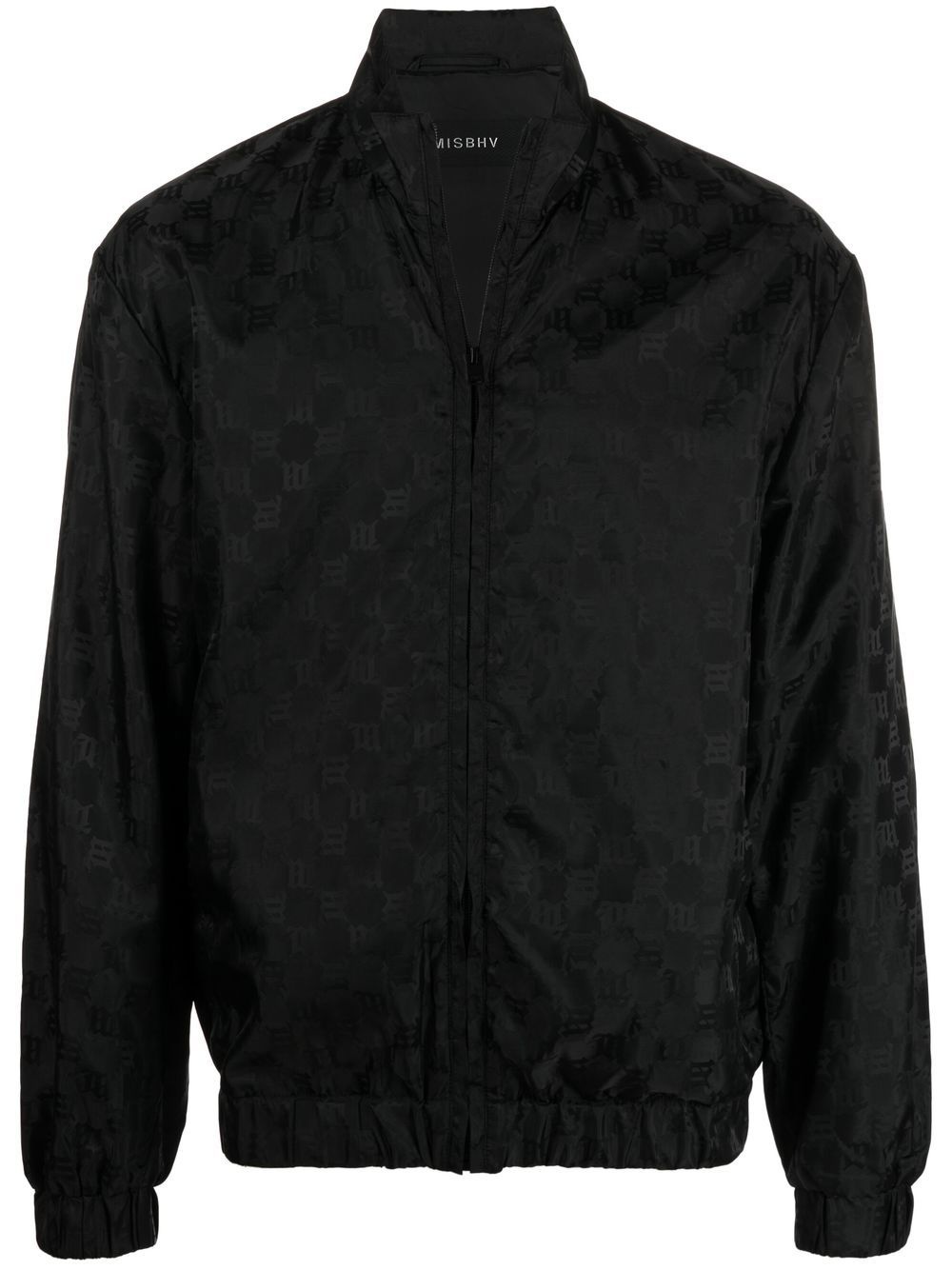 monogram-print zip-up sports jacket - 1