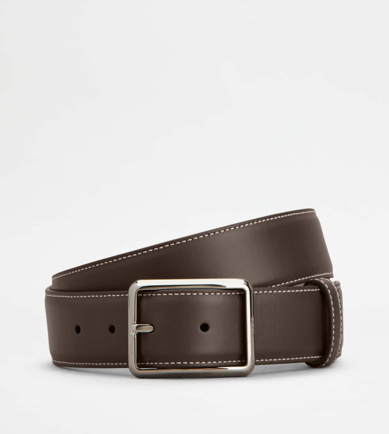 BELT IN LEATHER - BROWN 1