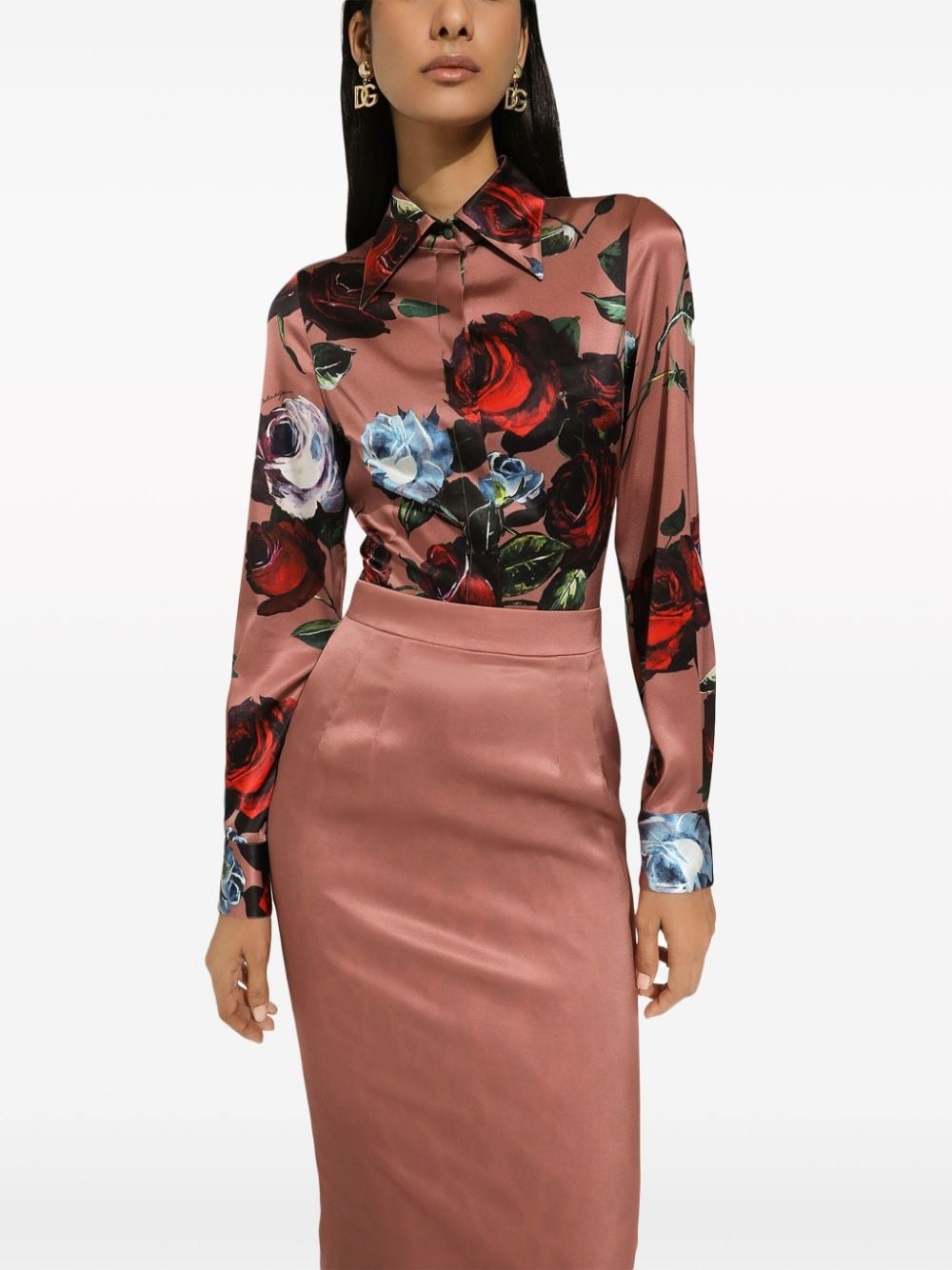 floral-print stretch-silk shirt - 5