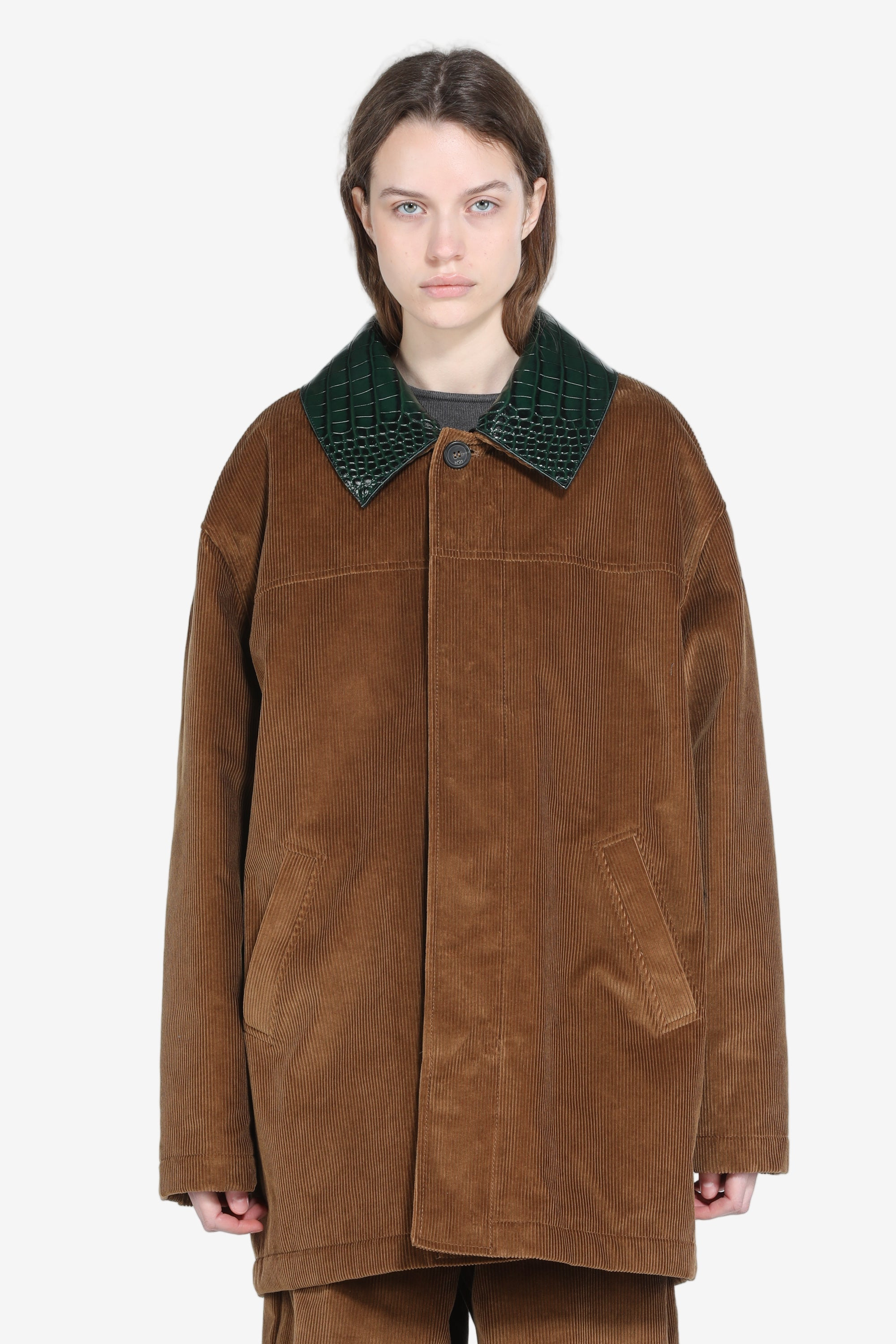 VELVET JACKET WITH CONTRASTING COLLAR - 4