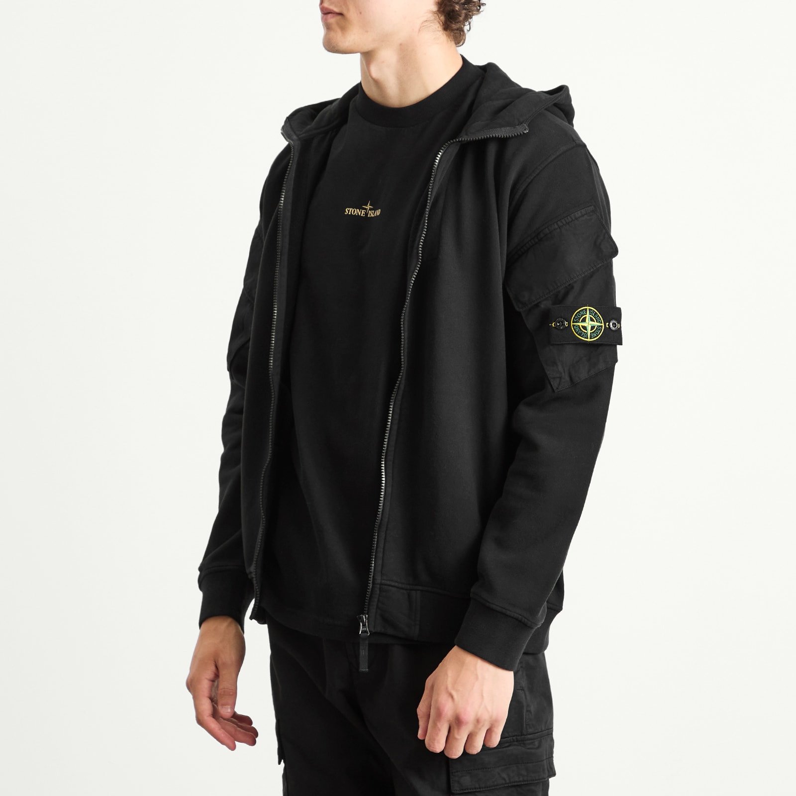 Stone Island Brushed Fleece Cargo Pocket Hoodie - 2