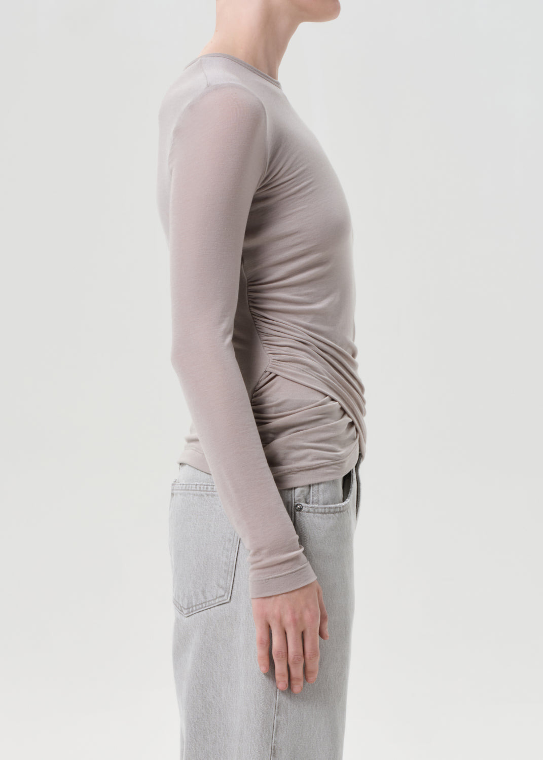 EVE TWIST TEE IN DOLPHIN - 3