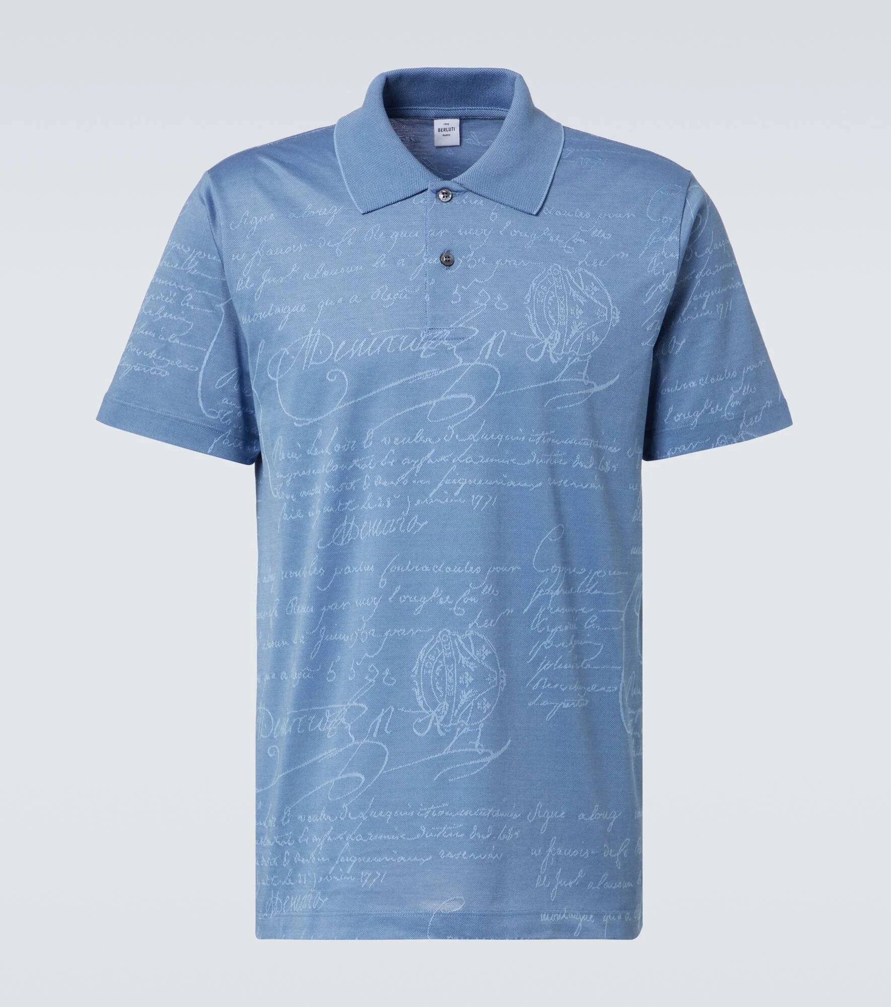 Scritto cotton piqué polo shirt - 1