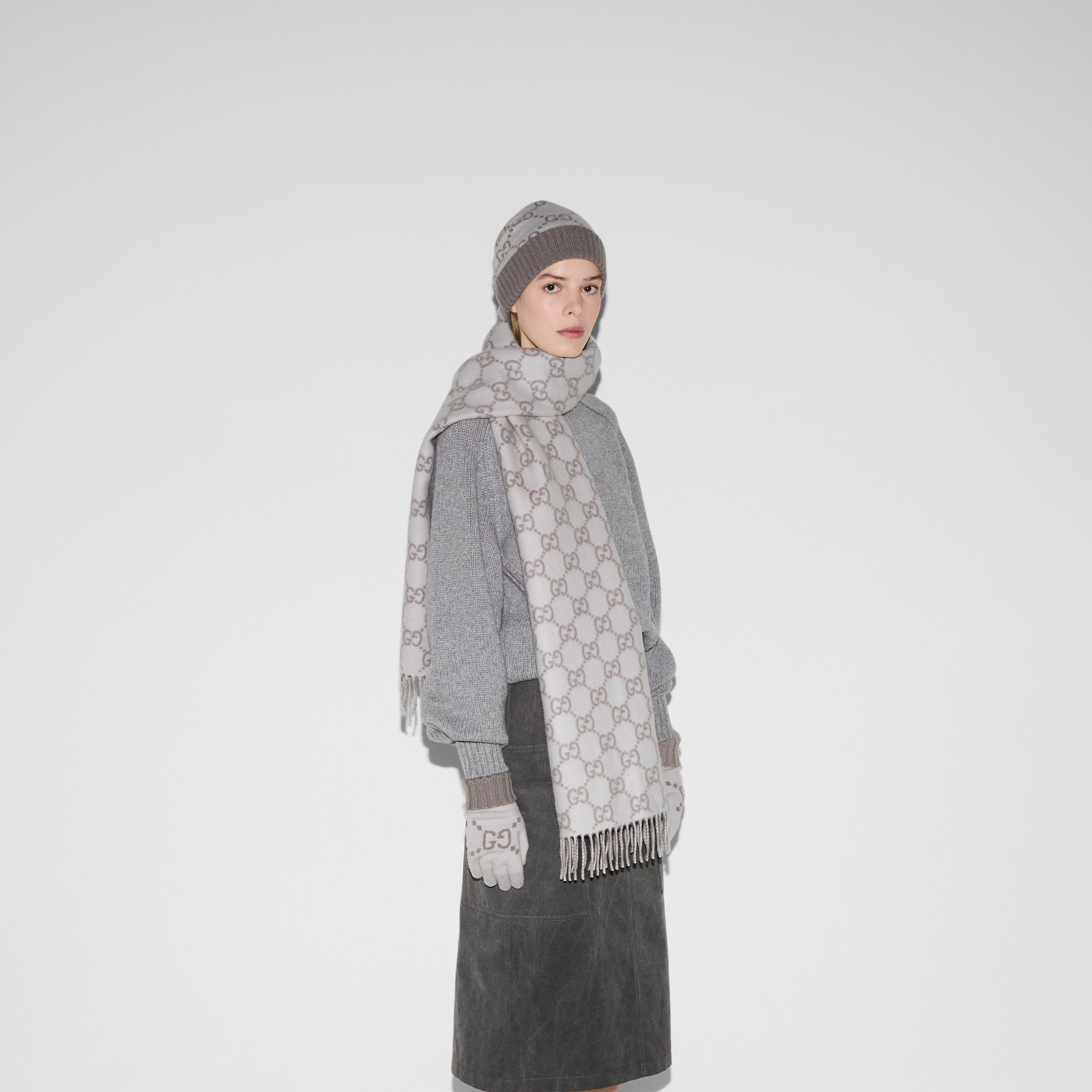 GG cashmere shawl - 4