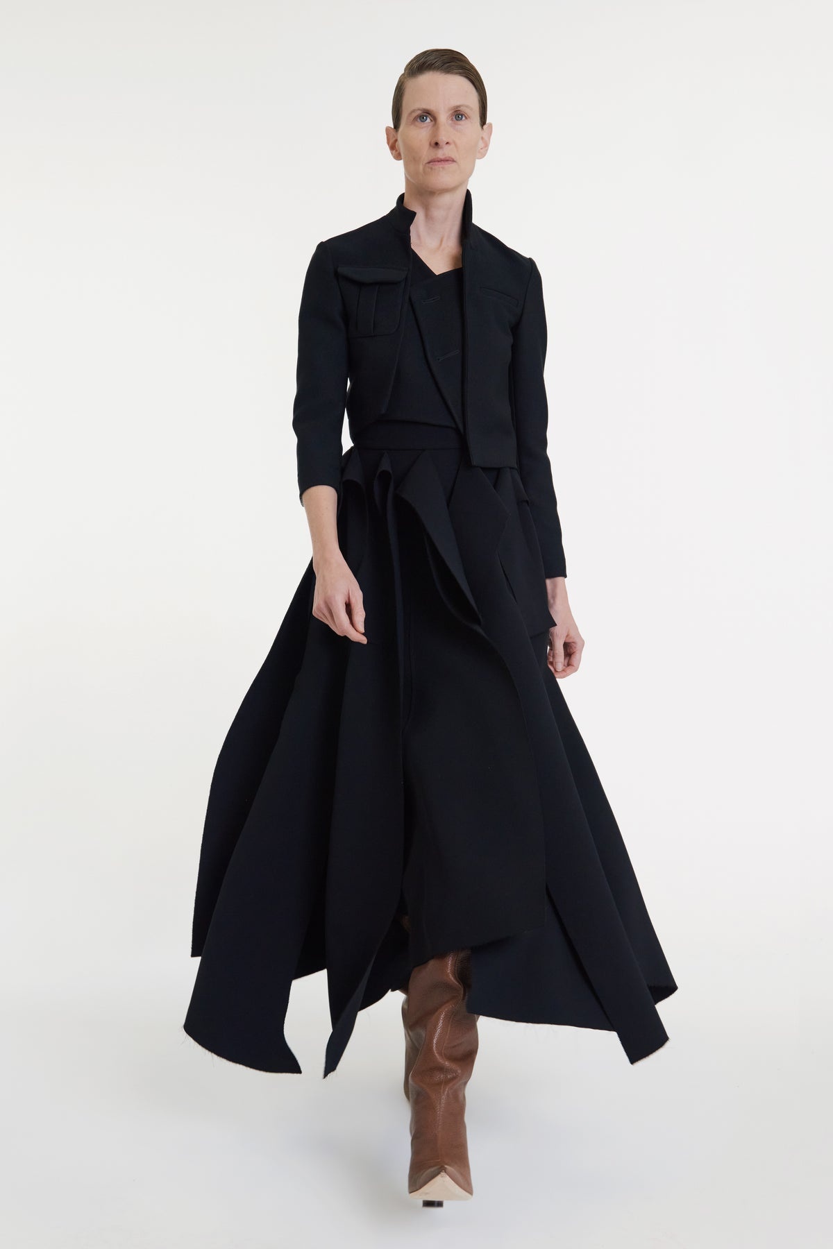 MULTIPLE ASYMMETRIC PANELS SKIRT BLACK - 3