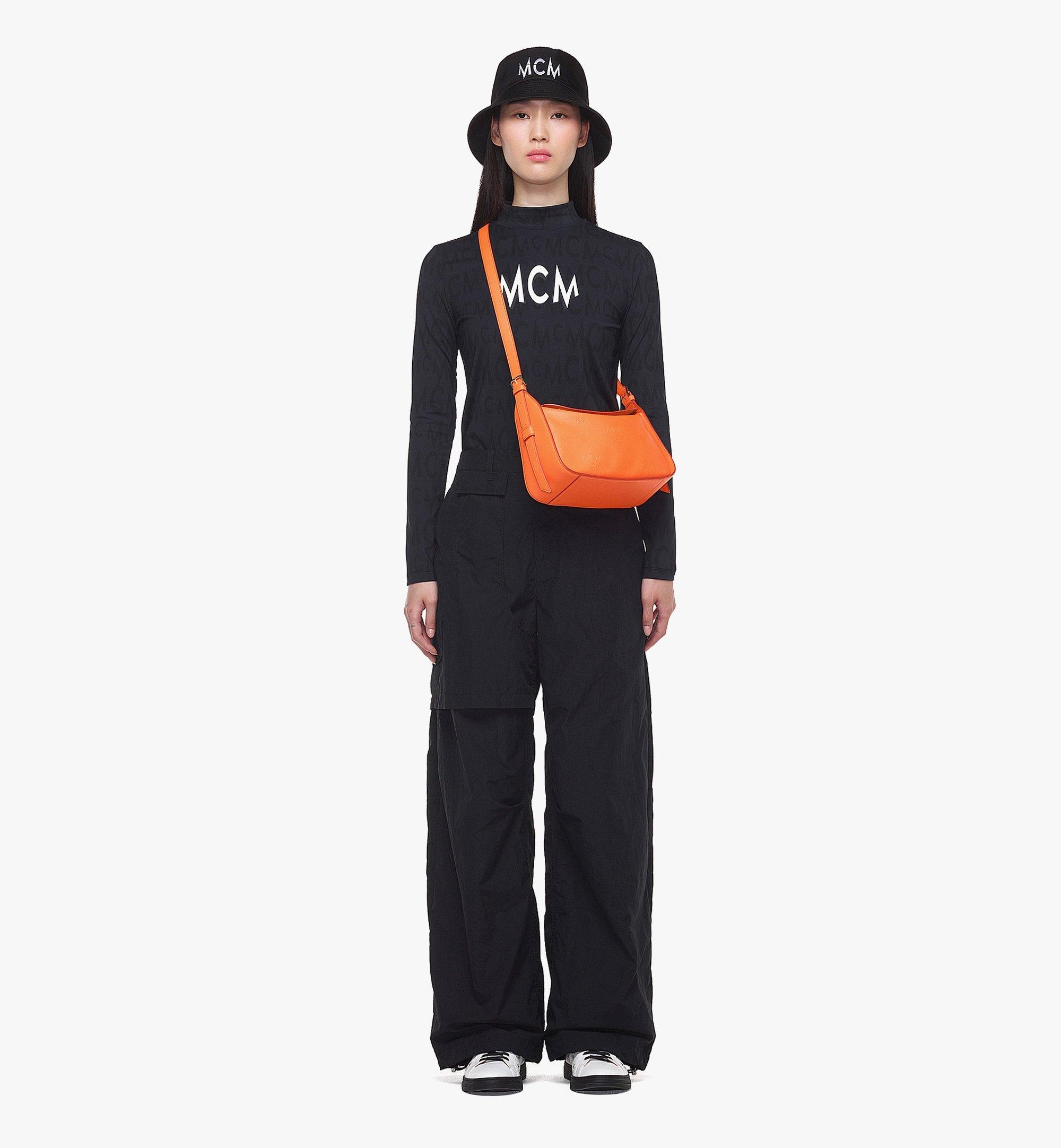 Aren Flap Hobo Bag in Embossed Monogram Leather - 2