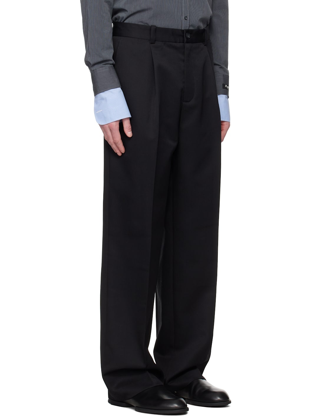 Black Boxy Suit Trousers - 2