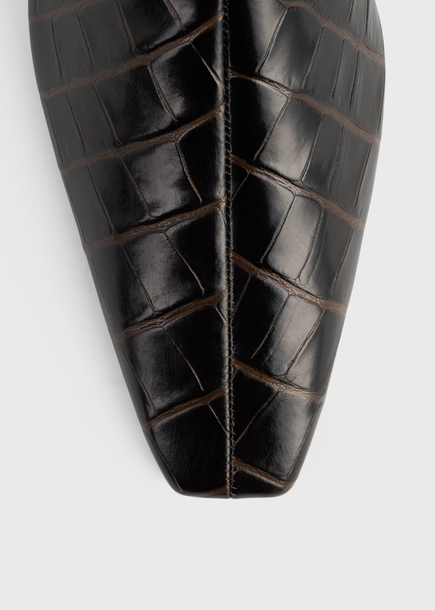 Zipped croco-embossed chelsea boots dark brown - 6