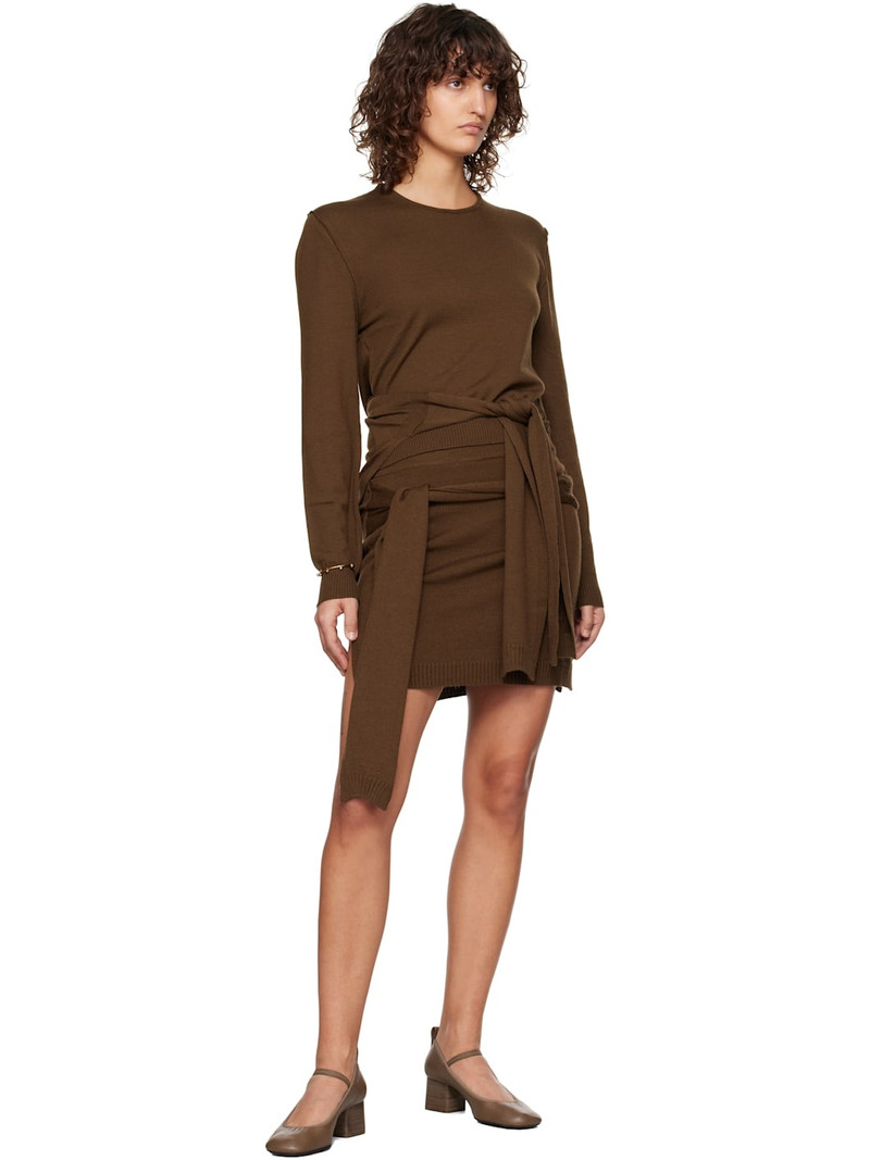 Lemaire Brown Trompe L'Oeil Miniskirt outlook