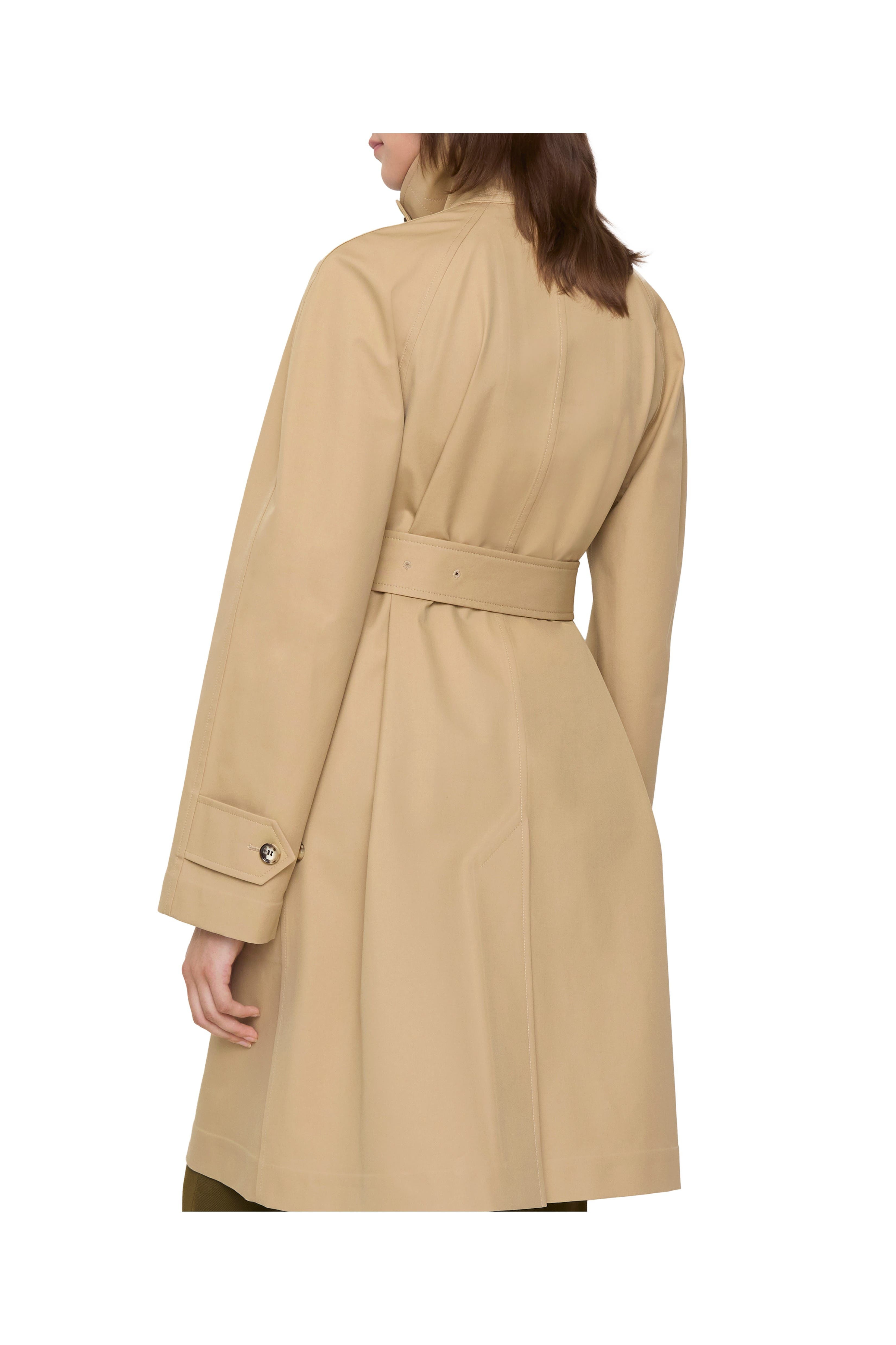 burberry Mid-length Bonded Cotton Car Coat in Flax Beige at Nordstrom - 4