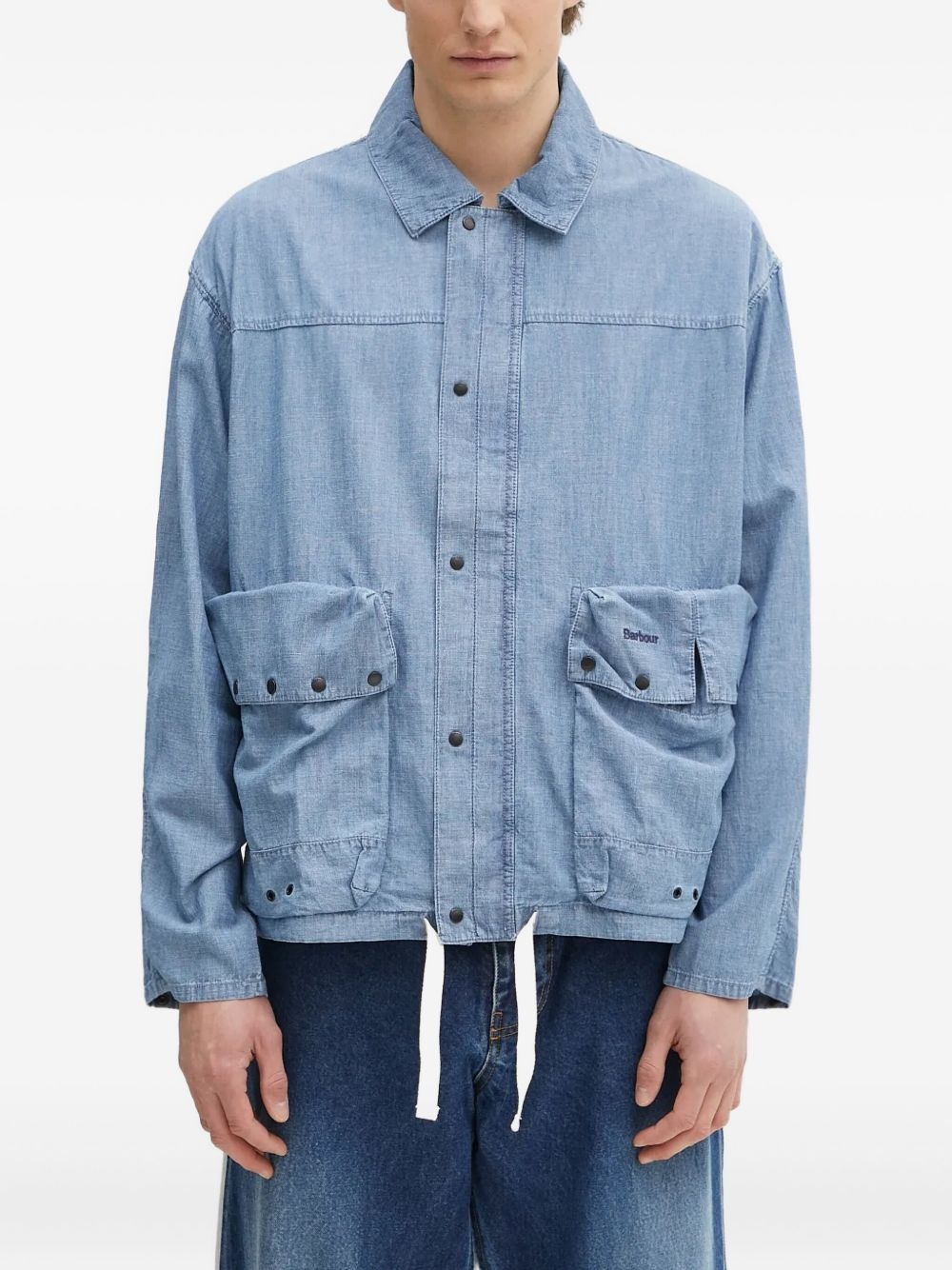 cotton-blend shirt jacket - 1
