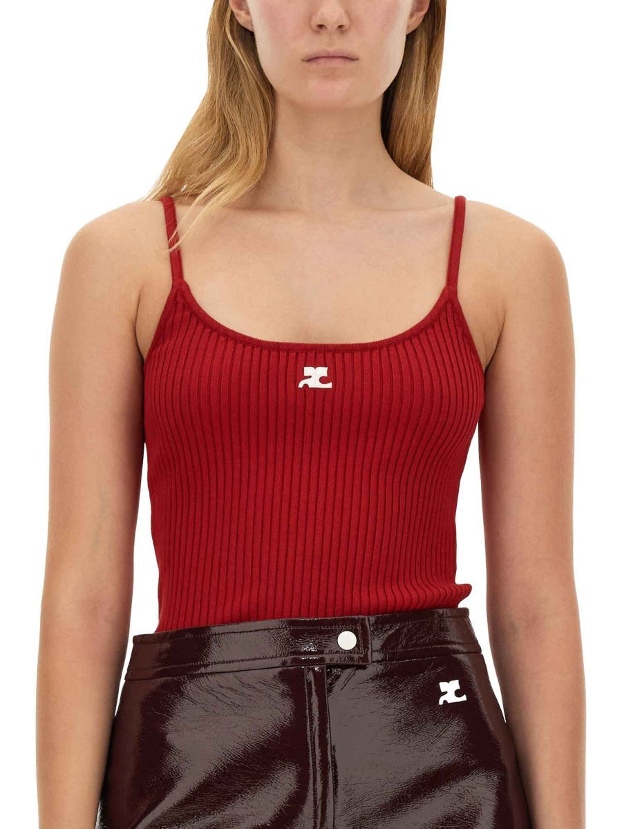 Courreges Women "Reedition" Knit Tank Top - 4