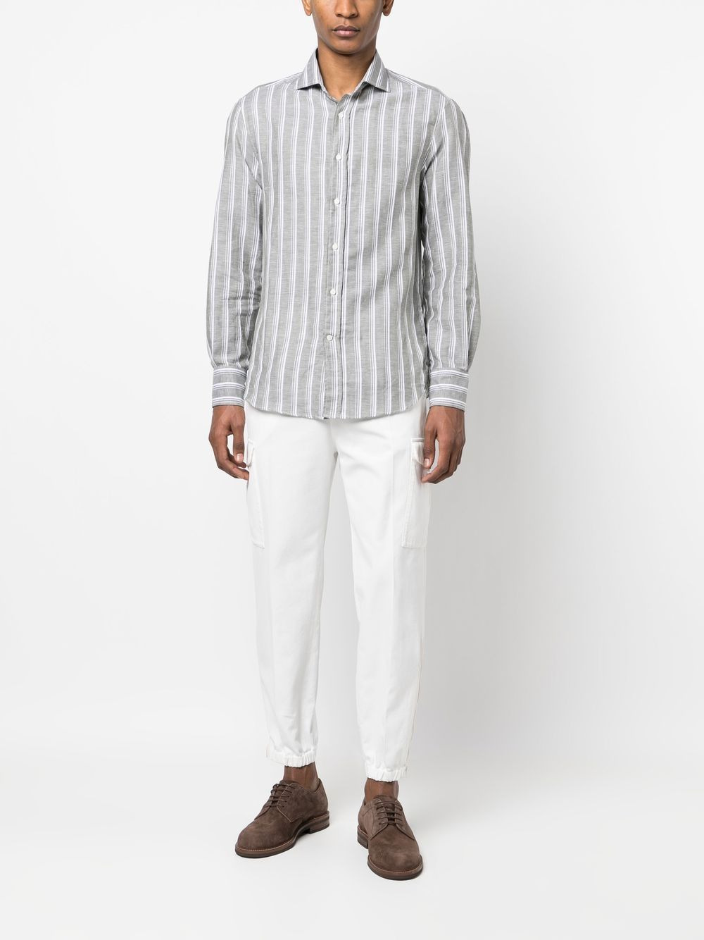 striped spread-collar shirt - 2