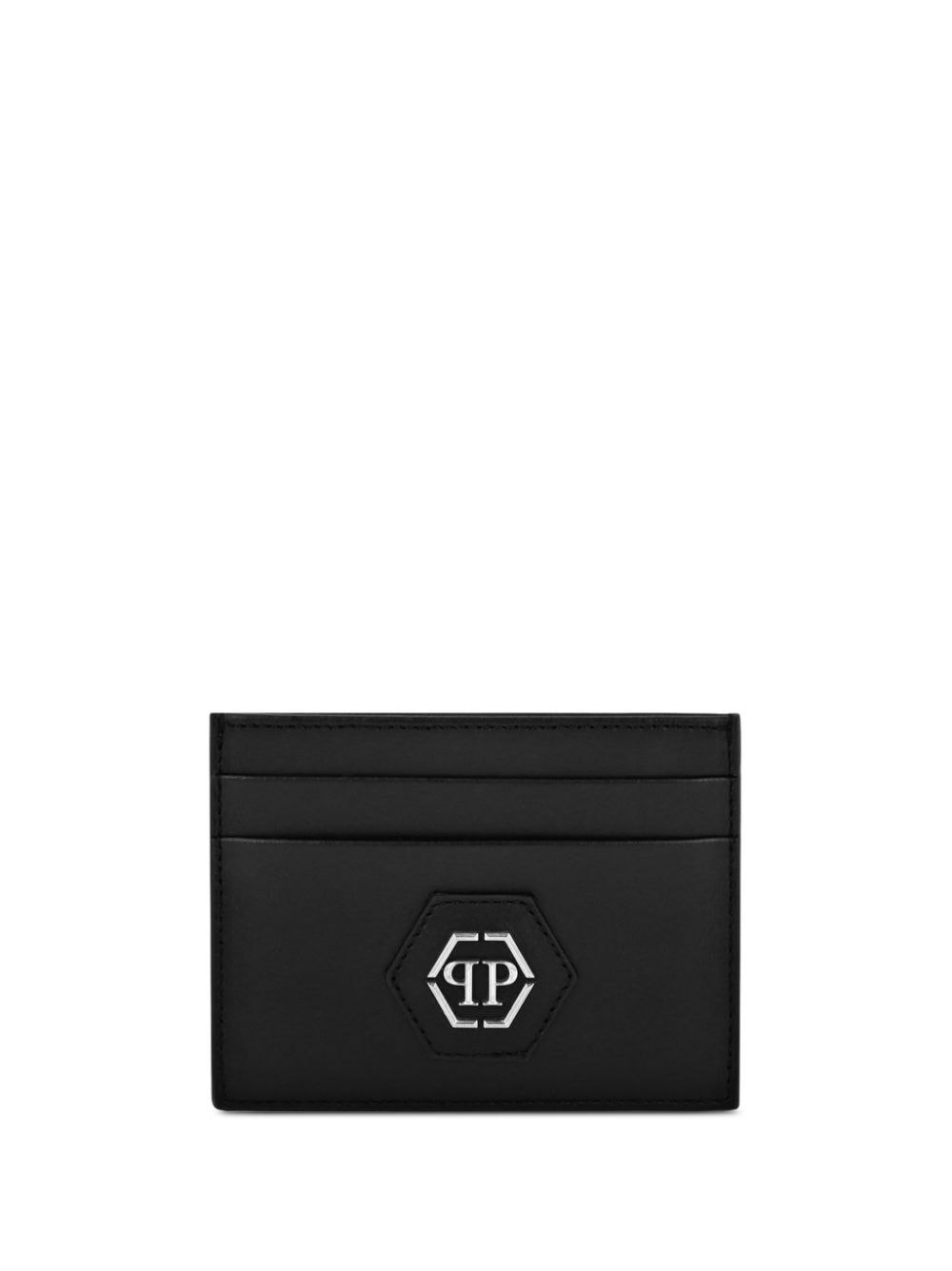 logo-plaque leather cardholder - 1