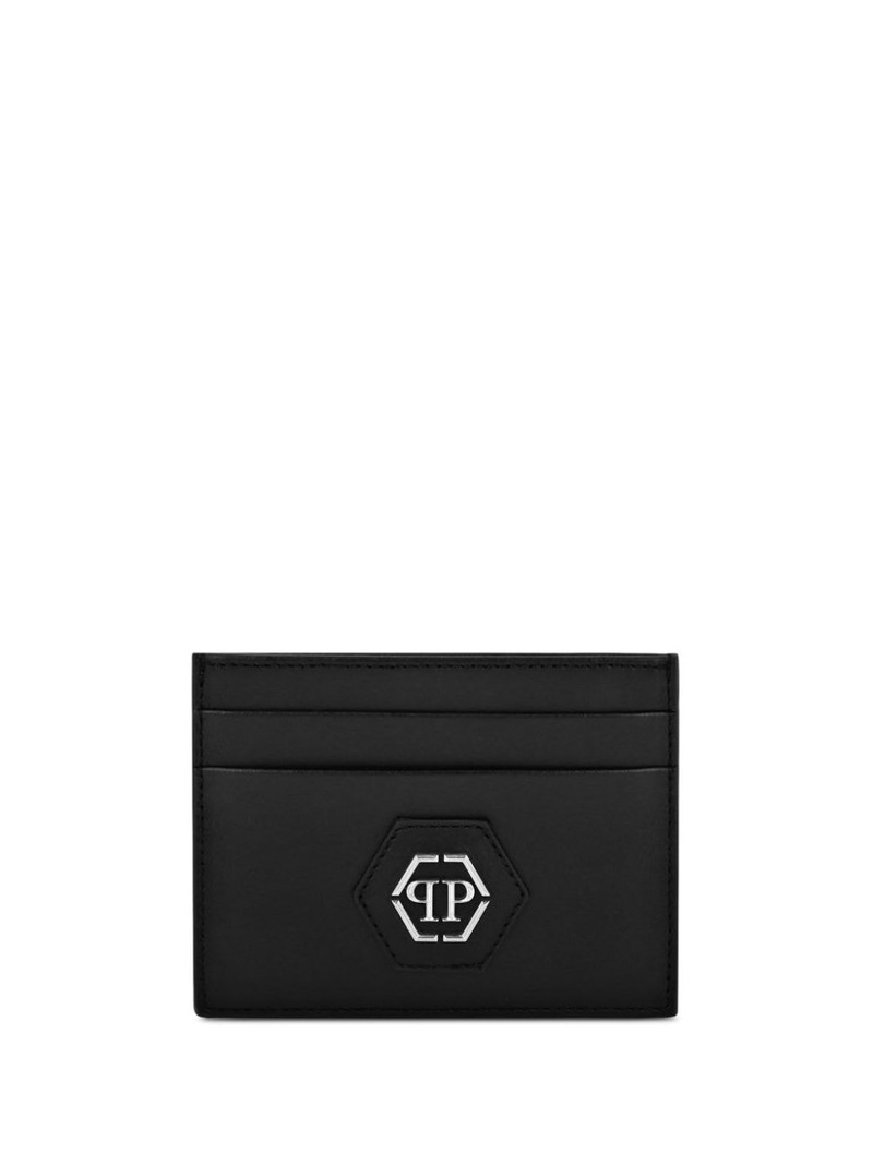 logo-plaque leather cardholder 1