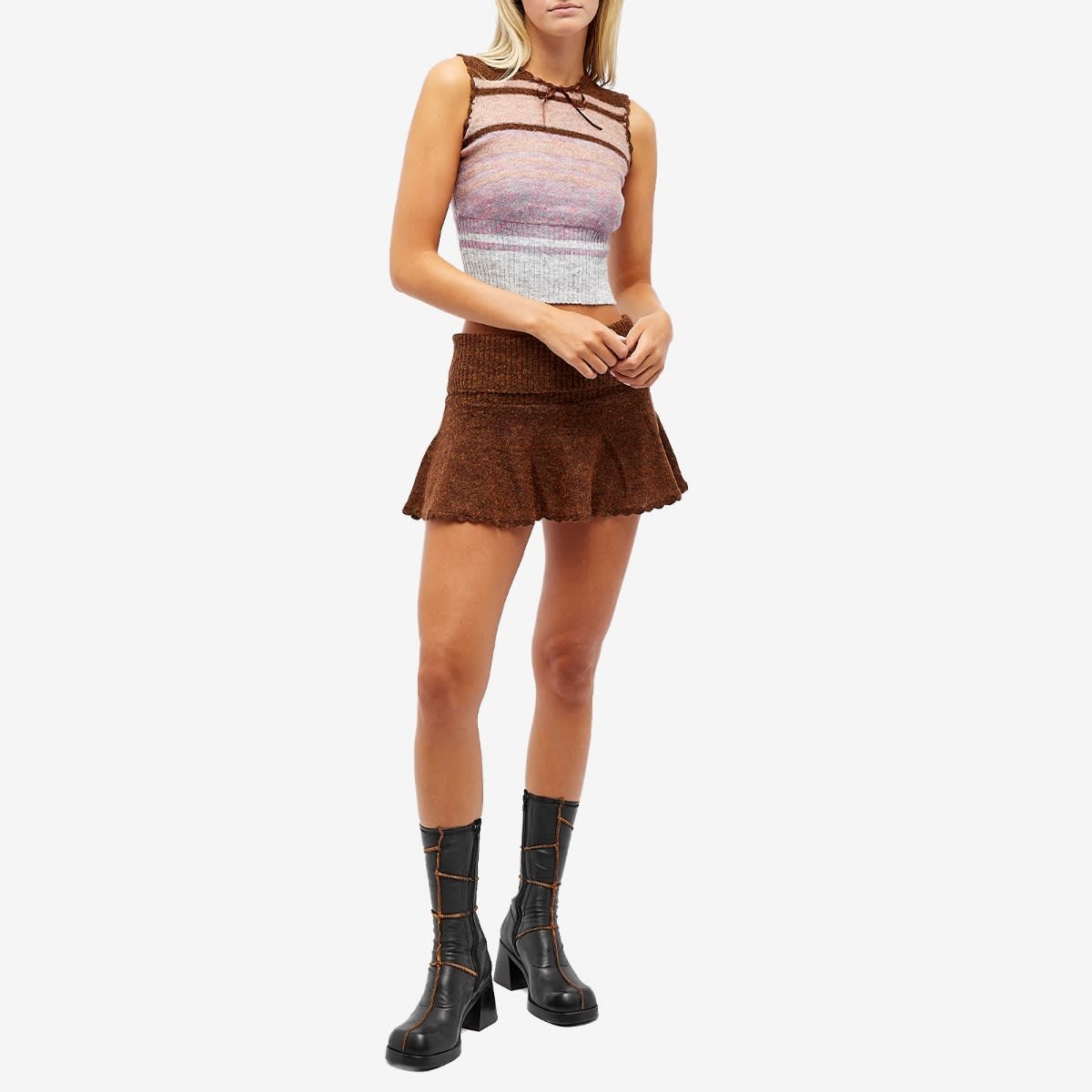 Danielle Guizio Heart Scallop Mini Skirt - 4