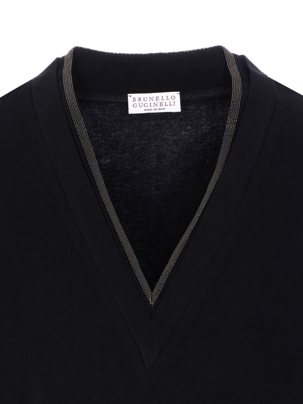 Monili-detail knitted v-neck top - 4