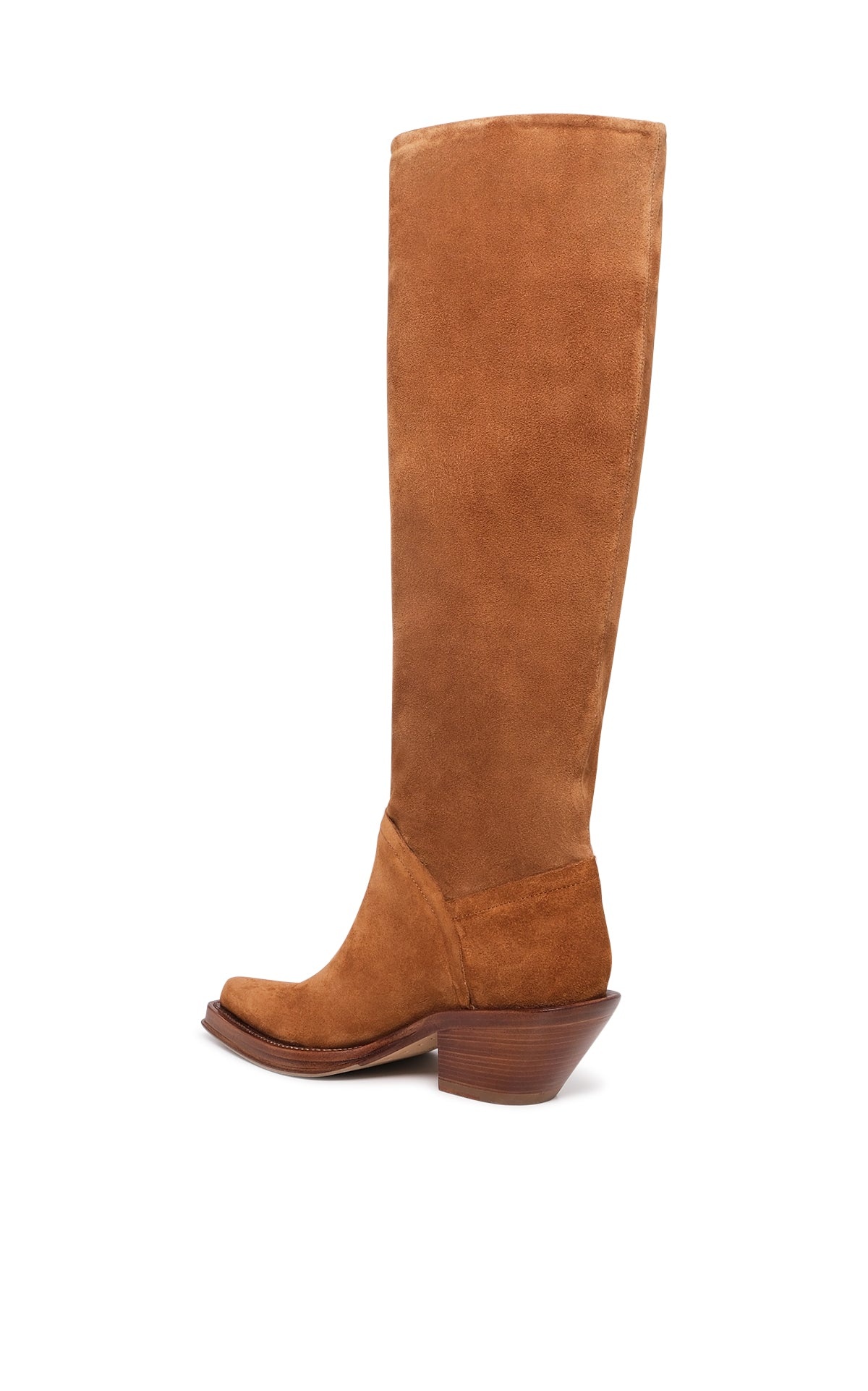 Camero Knee-High Cowboy Boot in Cognac Suede - 3